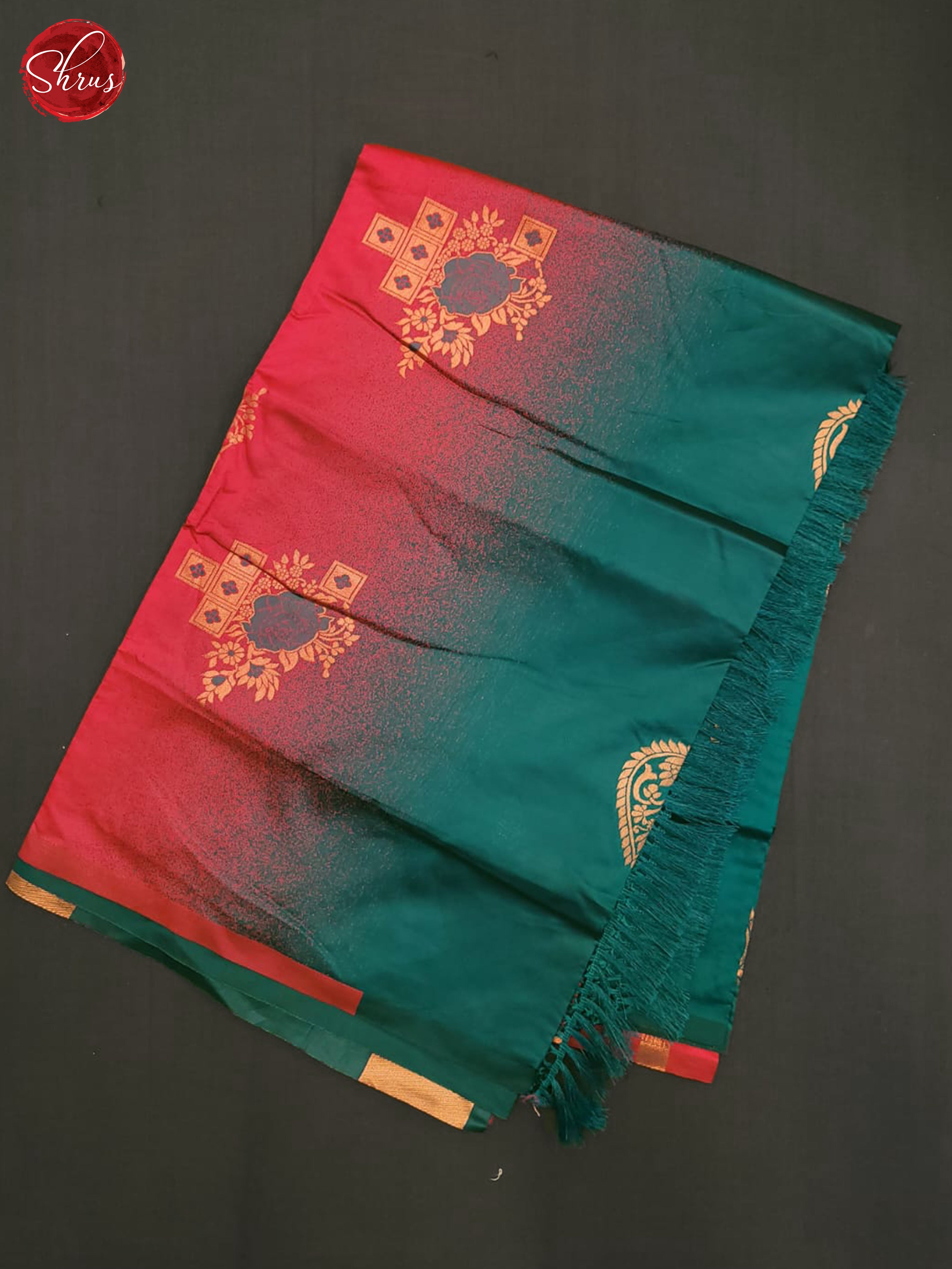Green & Pink - Semi Softsilk Saree - Shop on ShrusEternity.com