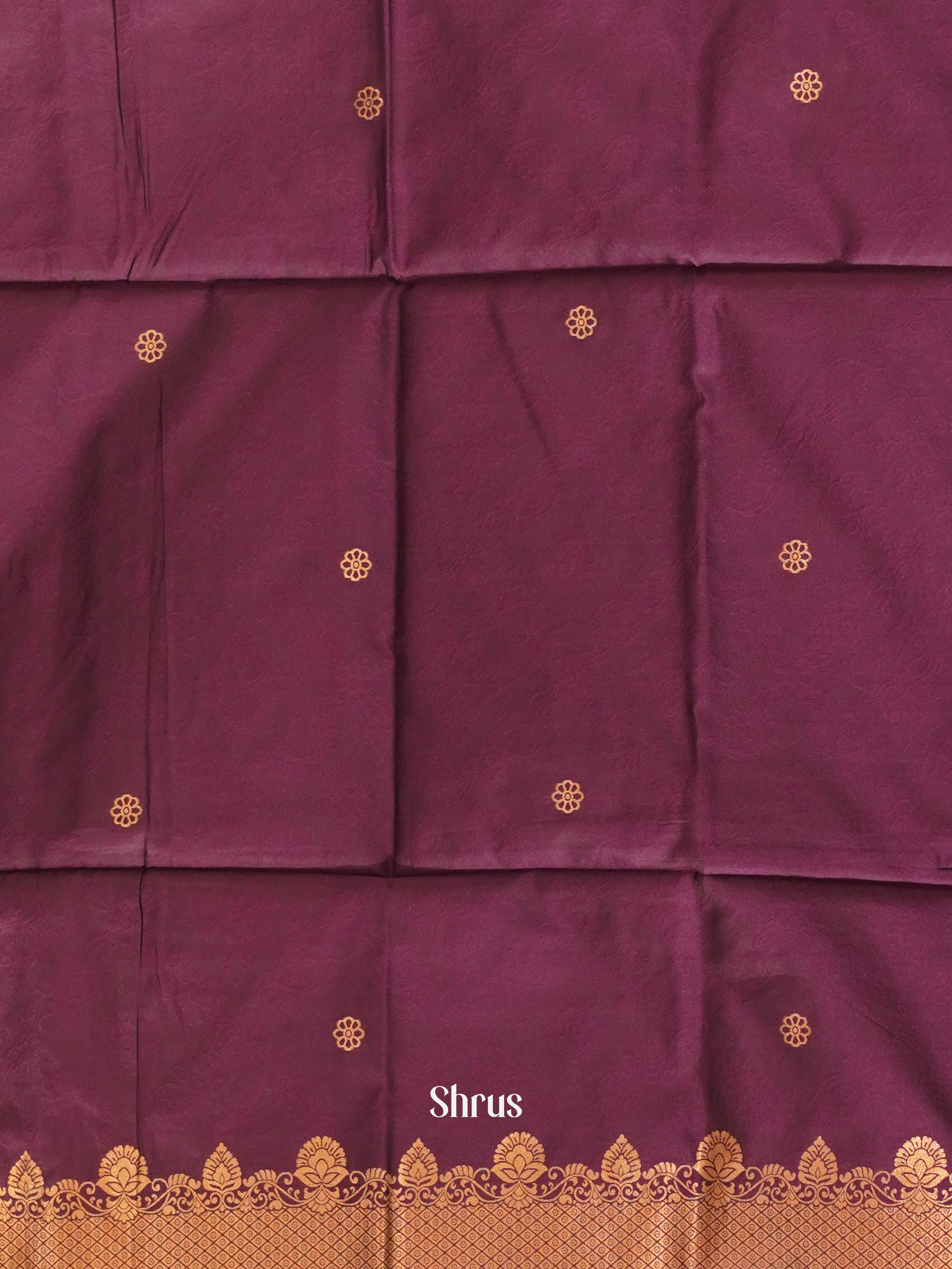 Grey & Wine - Semi Softsilk Saree - Shop on ShrusEternity.com