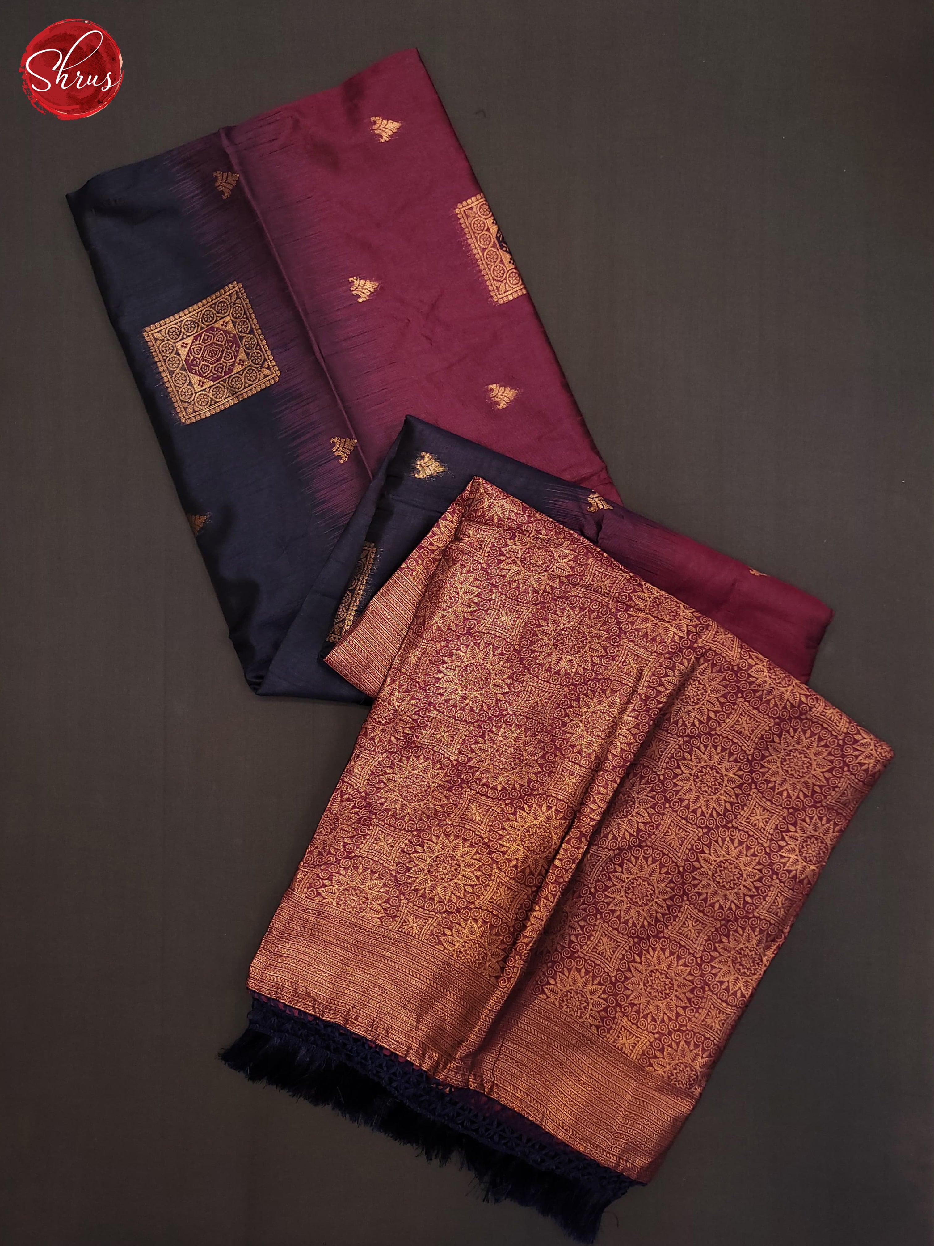 Majenta pink & Blue - Semi Softsilk Saree - Shop on ShrusEternity.com