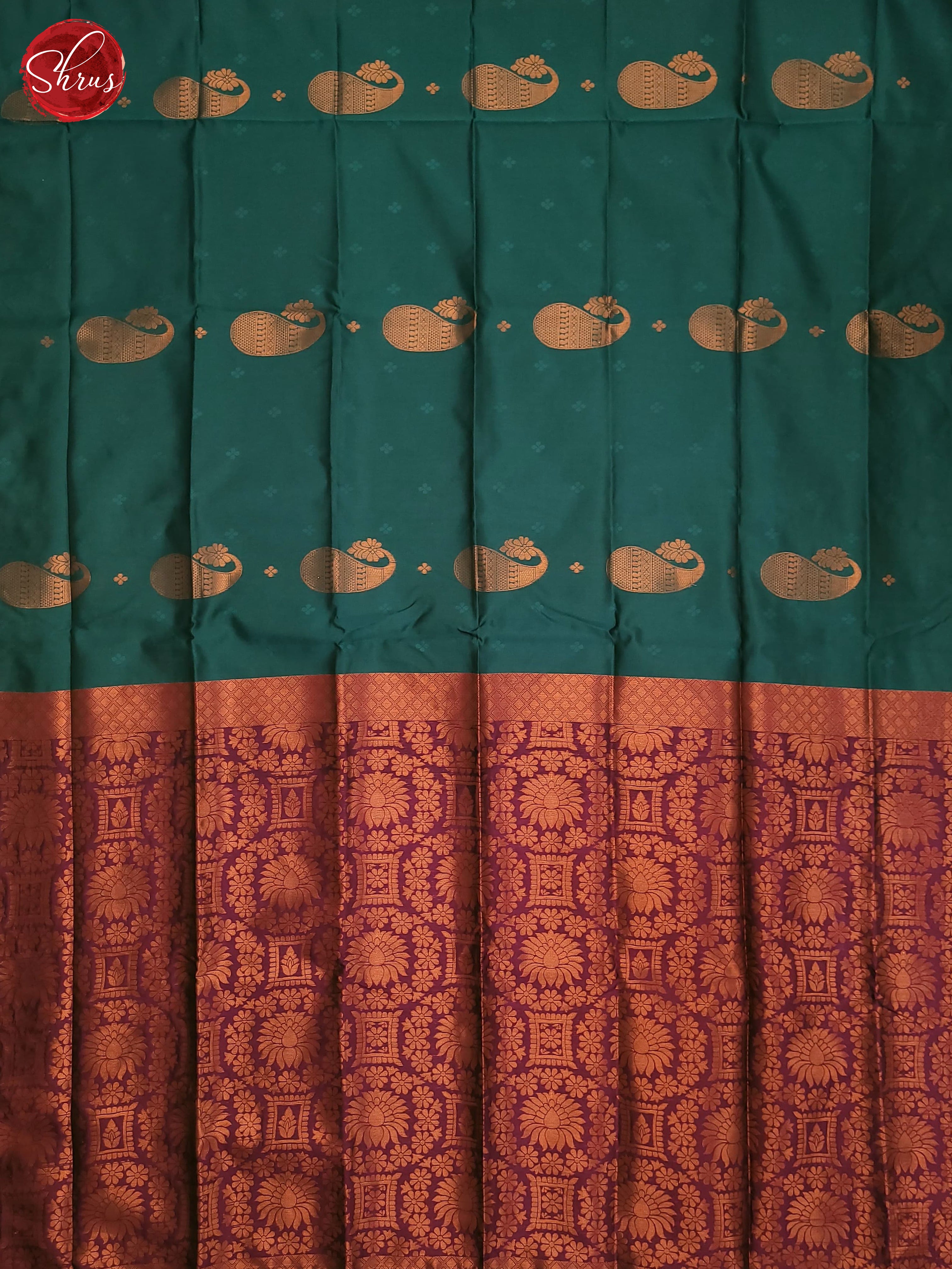 Green & Purple- Semi Softsilk Saree - Shop on ShrusEternity.com