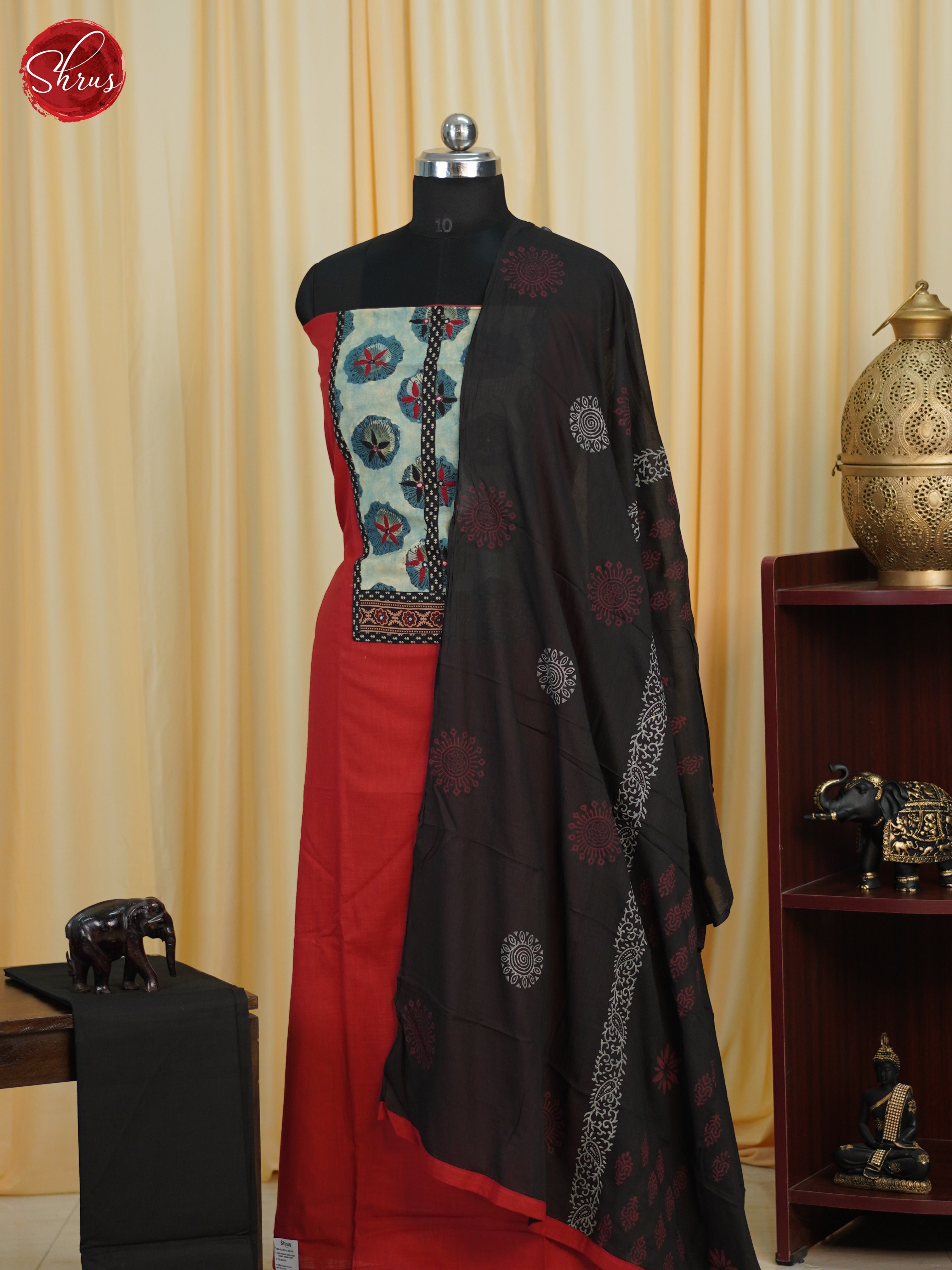 Red & Blue - Cotton salwar - Shop on ShrusEternity.com