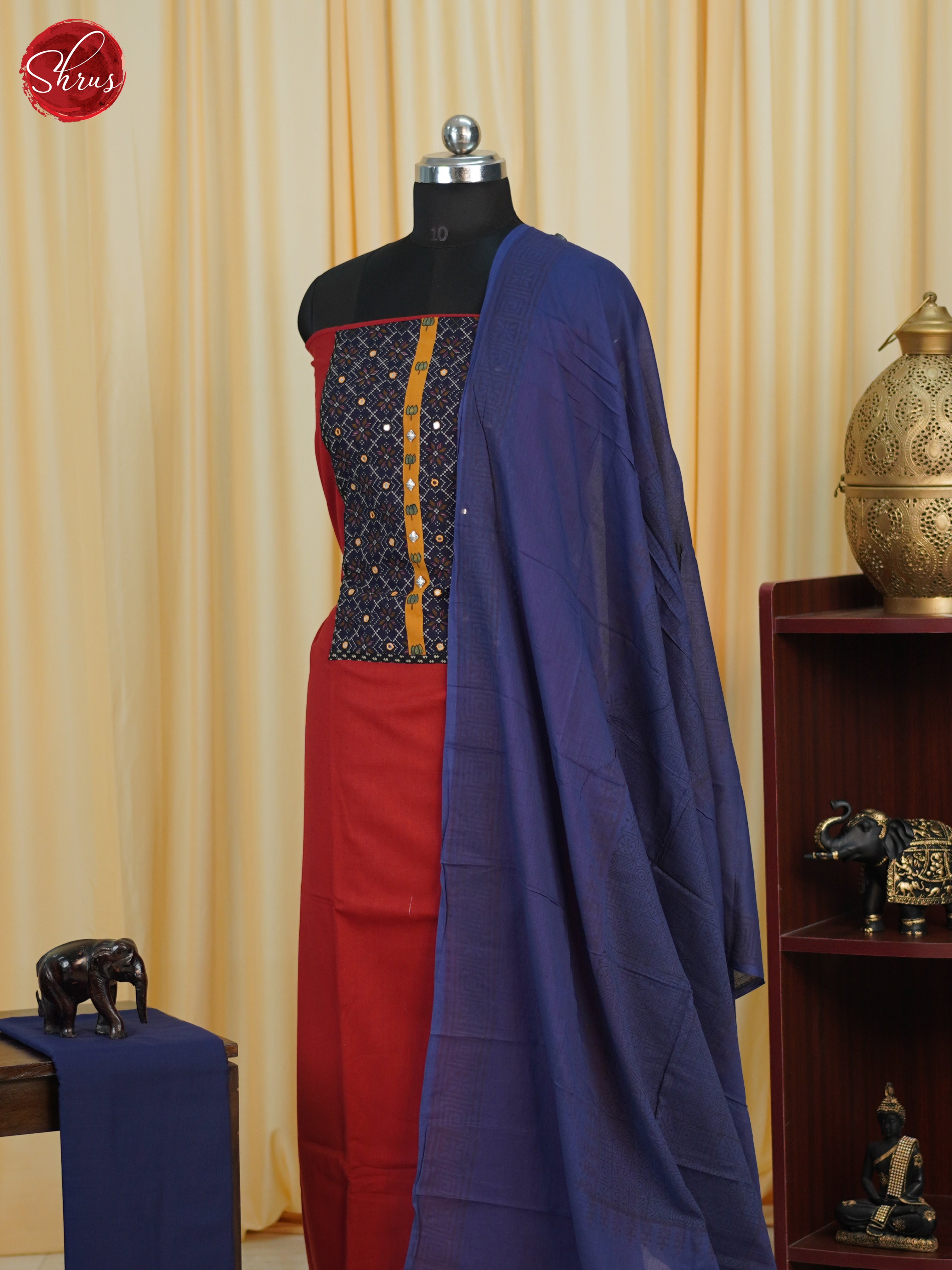 Red & Blue - Cotton salwar - Shop on ShrusEternity.com