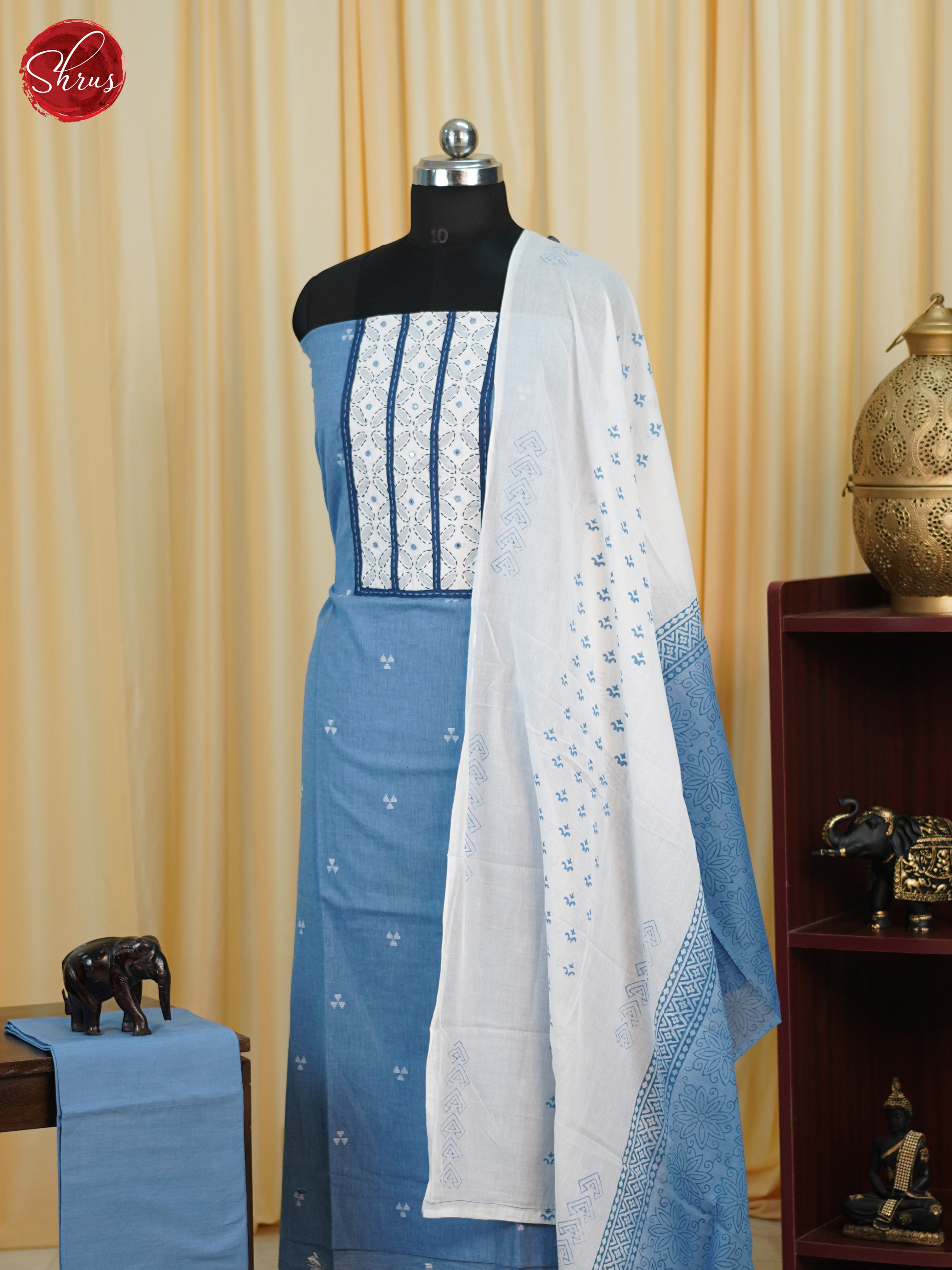 Blue & White - Cotton salwar - Shop on ShrusEternity.com
