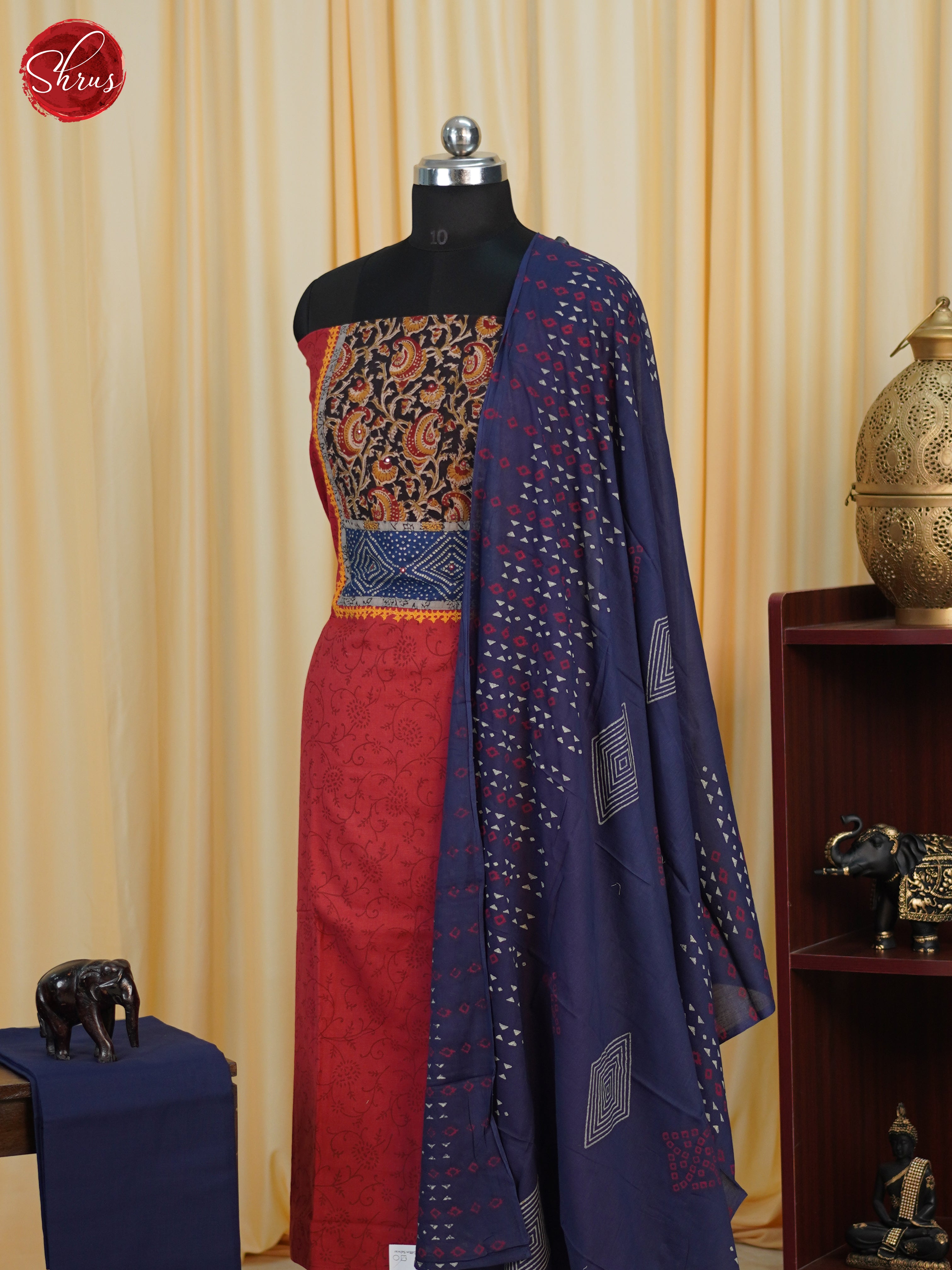 Red & Blue - Cotton salwar - Shop on ShrusEternity.com
