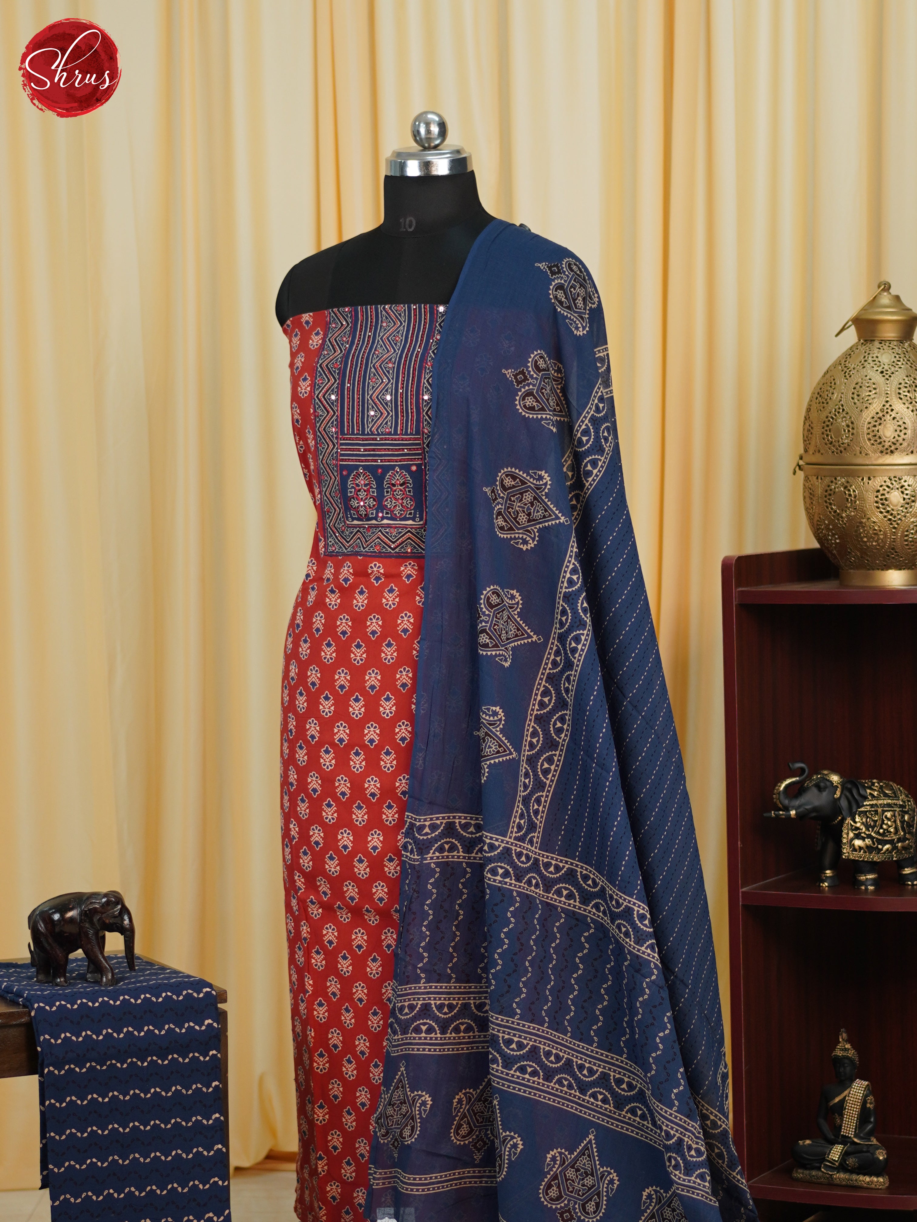 Red & Blue - Cotton salwar - Shop on ShrusEternity.com