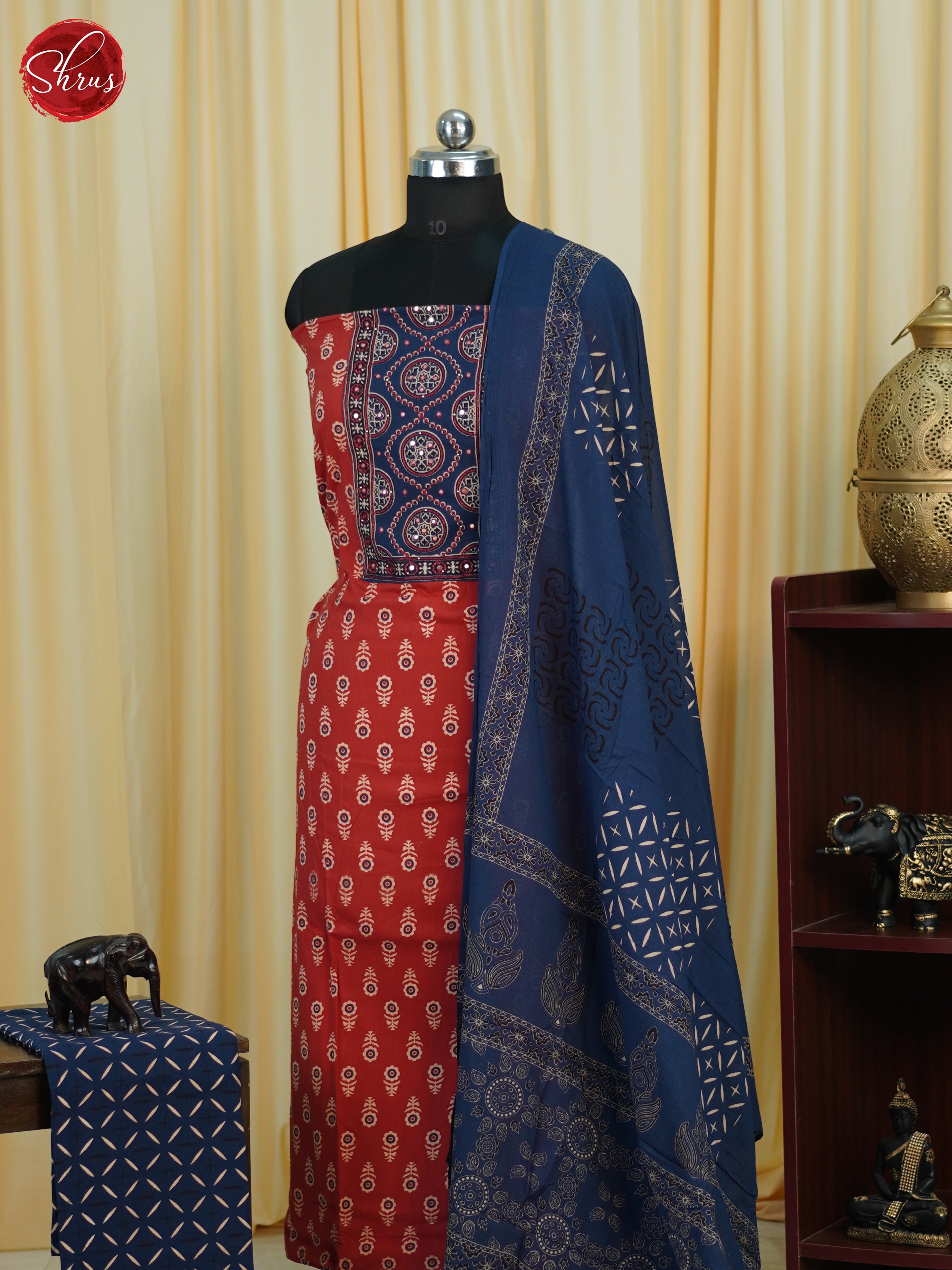 RED & Blue- Cotton salwar - Shop on ShrusEternity.com