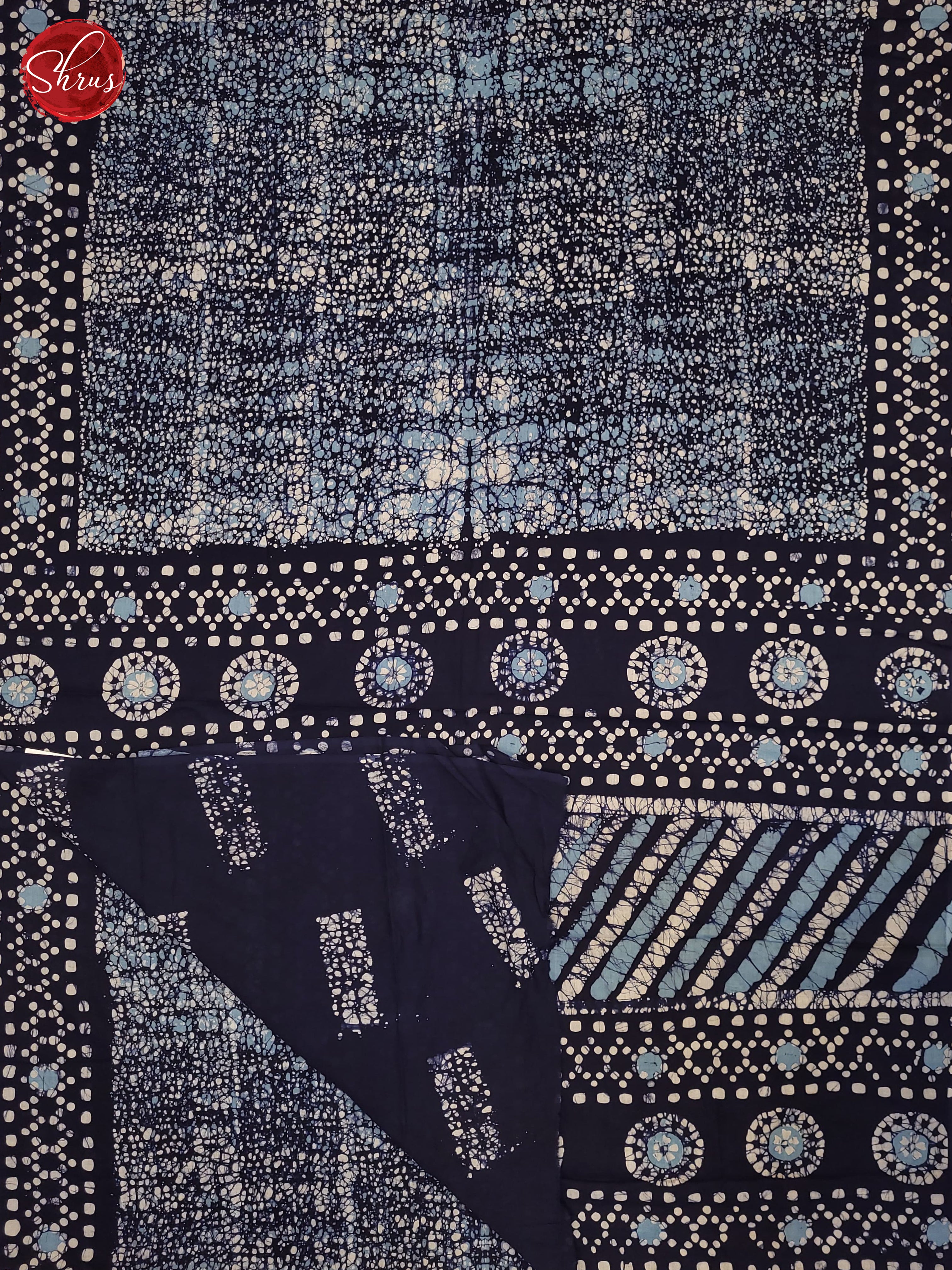 Dark Blue - Jaipur cotton Saree - Shop on ShrusEternity.com