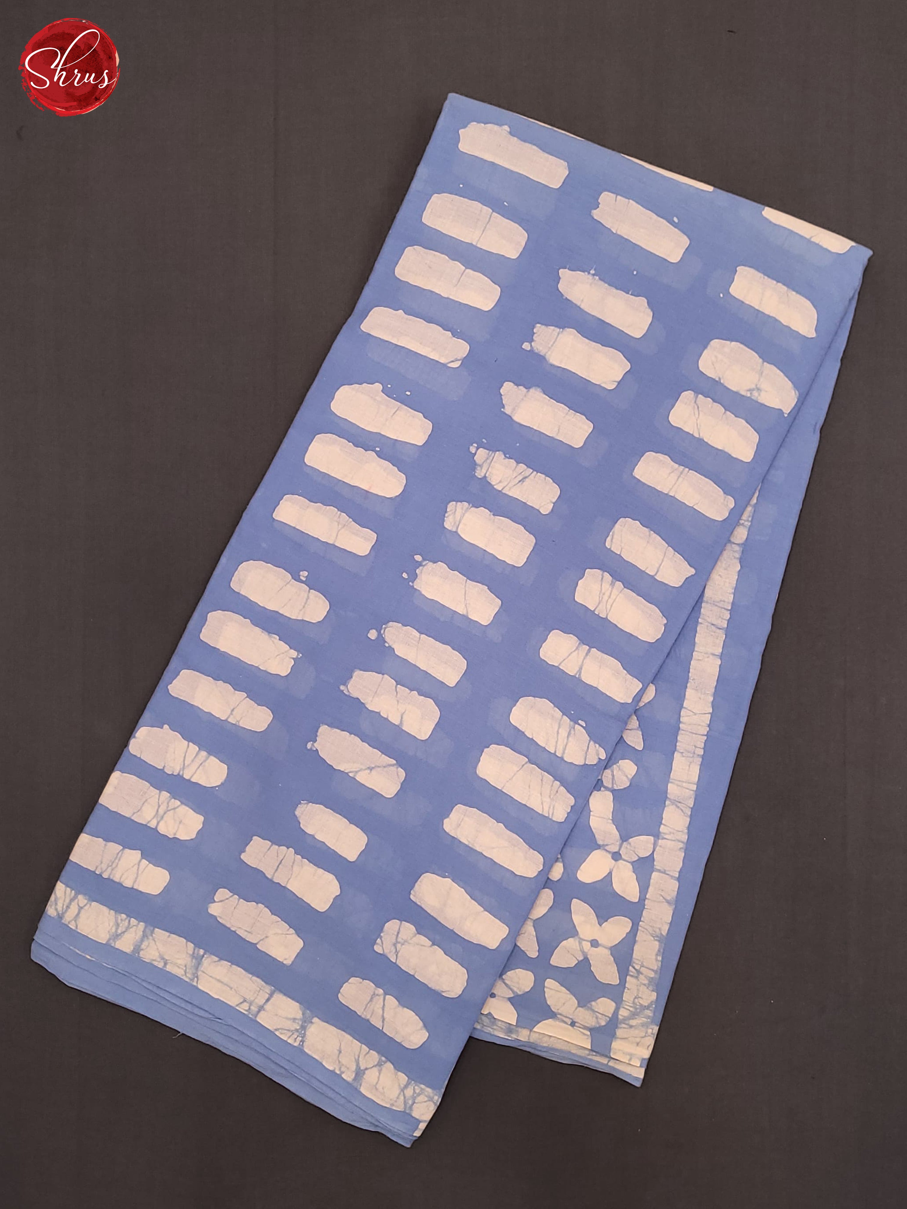 Blue & White - Jaipur cotton Saree - Shop on ShrusEternity.com