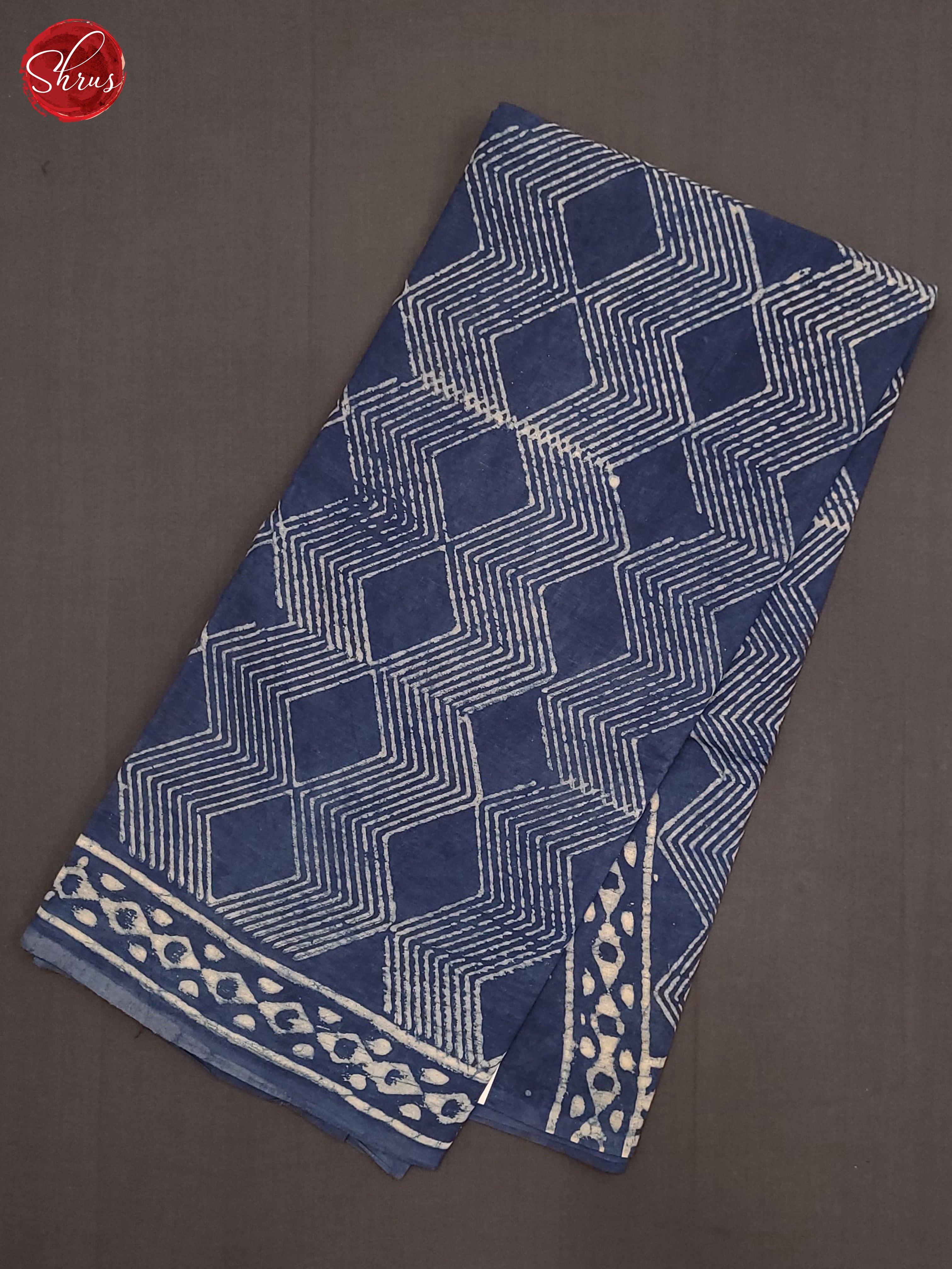 Dark Blue(Single Tone) - Jaipur cotton Saree - Shop on ShrusEternity.com