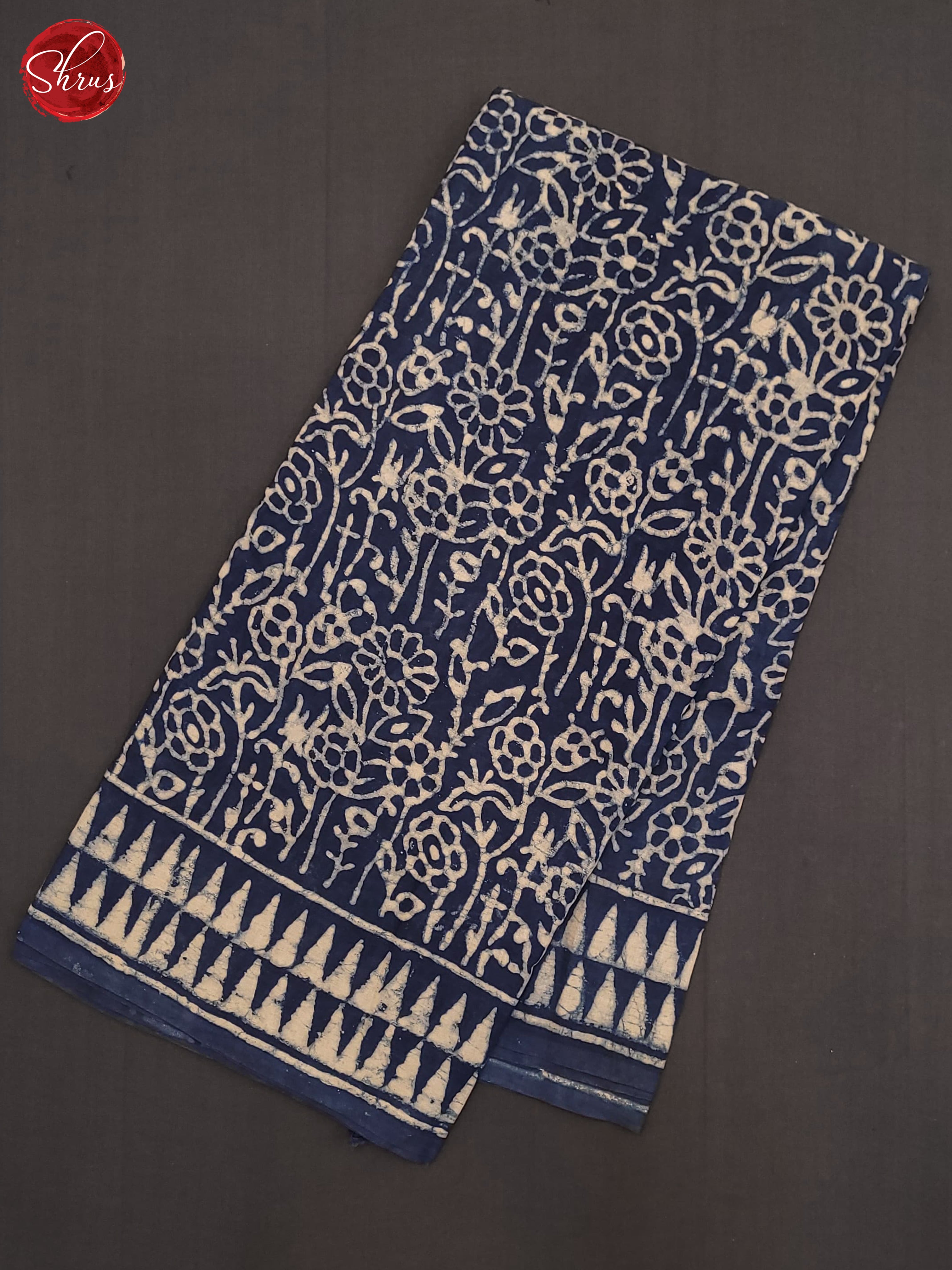 Blue(single Tone) - Jaipur cotton Saree - Shop on ShrusEternity.com