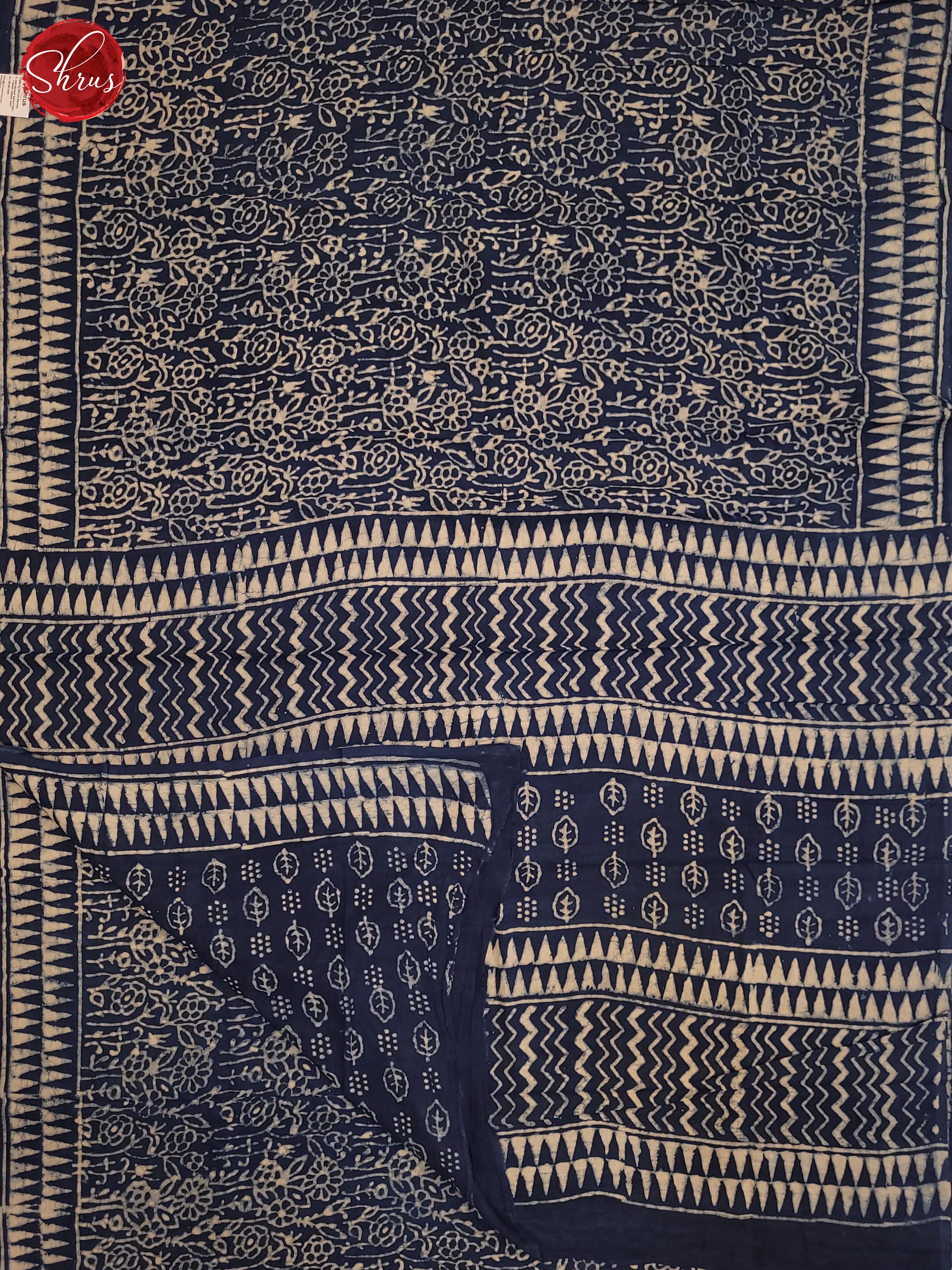 Blue(single Tone) - Jaipur cotton Saree - Shop on ShrusEternity.com