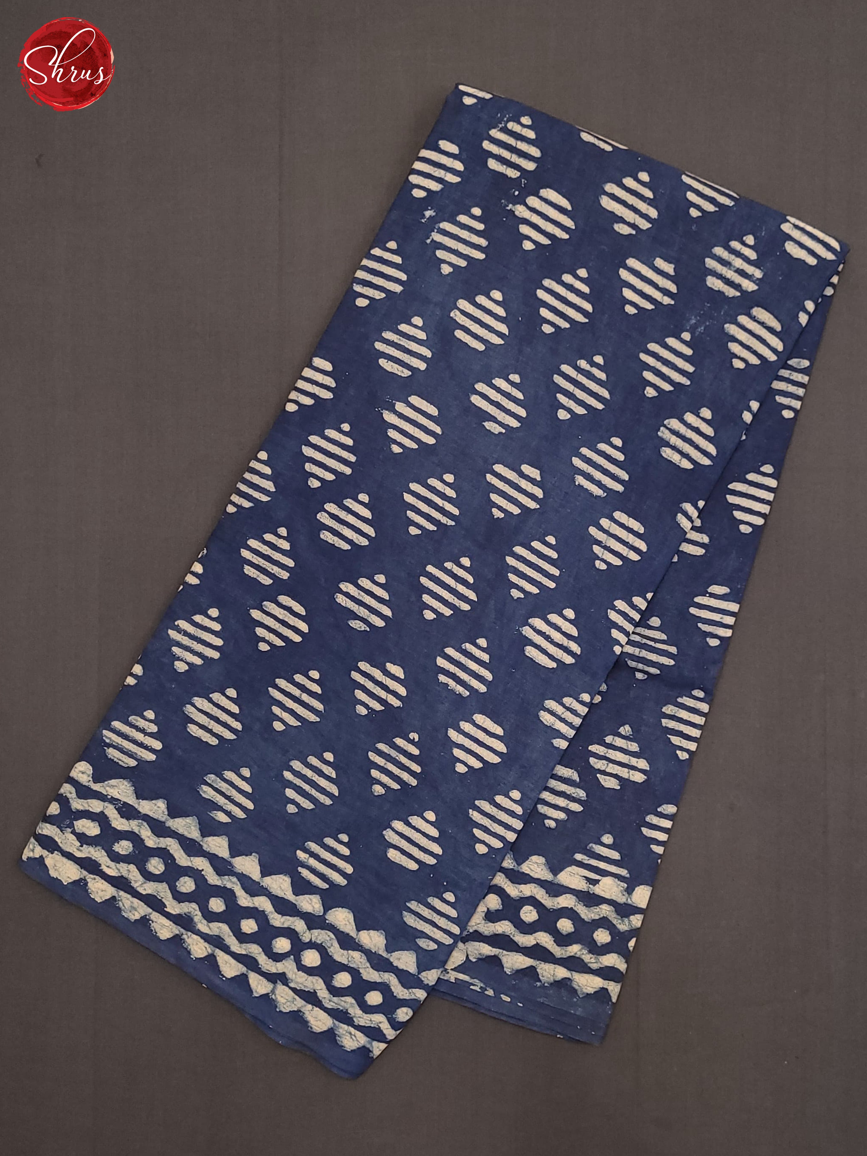 Dark Blue(Single Tone) - Jaipur cotton Saree - Shop on ShrusEternity.com