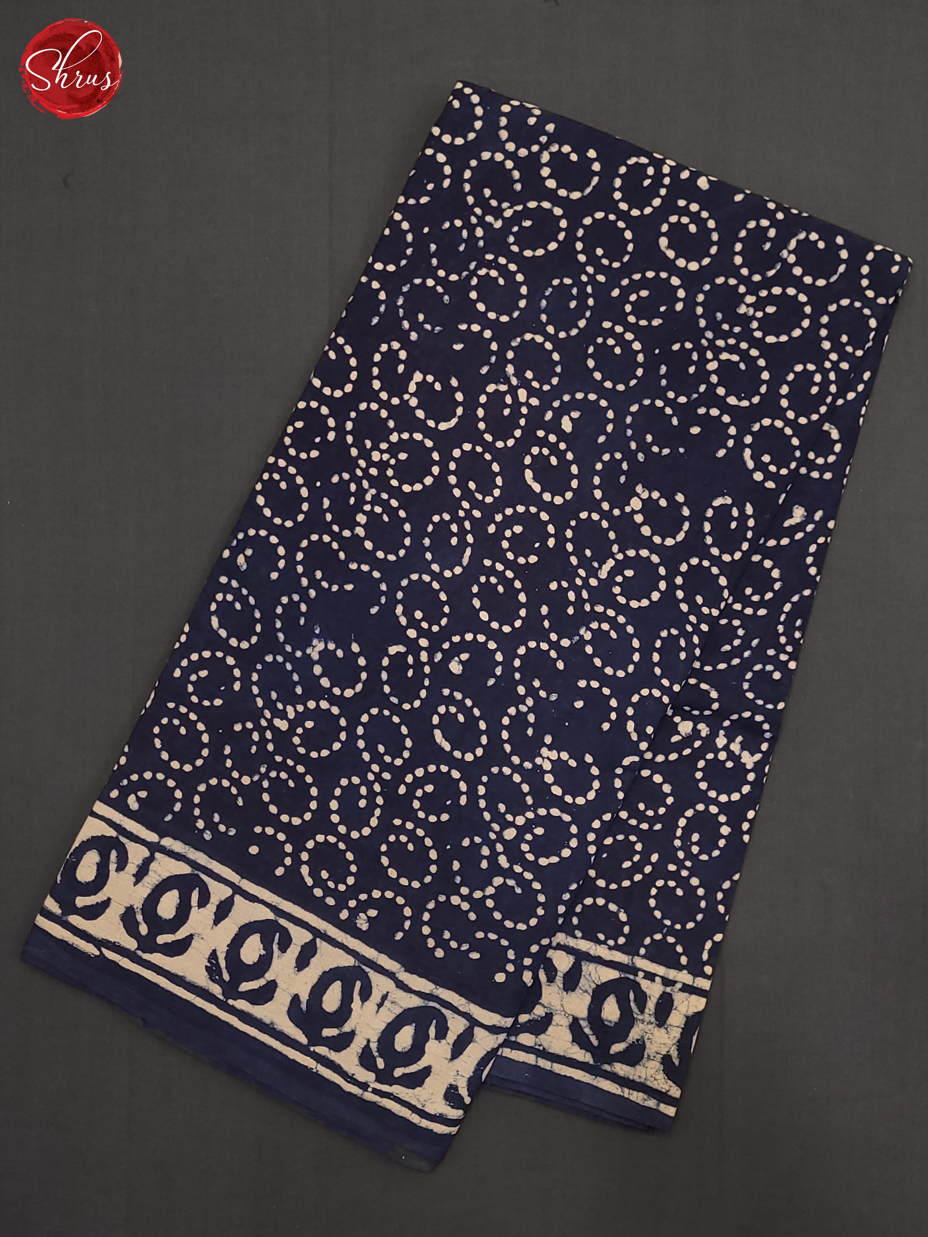 Blue(Single Tone) - Jaipur cotton Saree - Shop on ShrusEternity.com