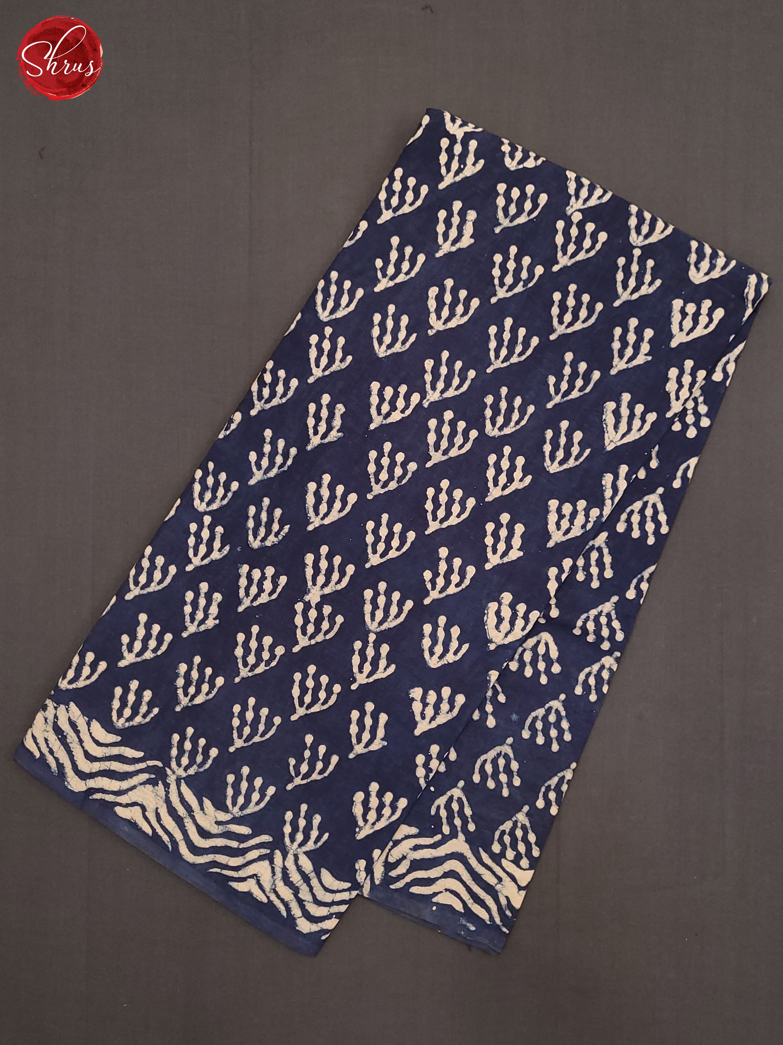 Dark Blue(Single Tone) - Jaipur cotton Saree - Shop on ShrusEternity.com