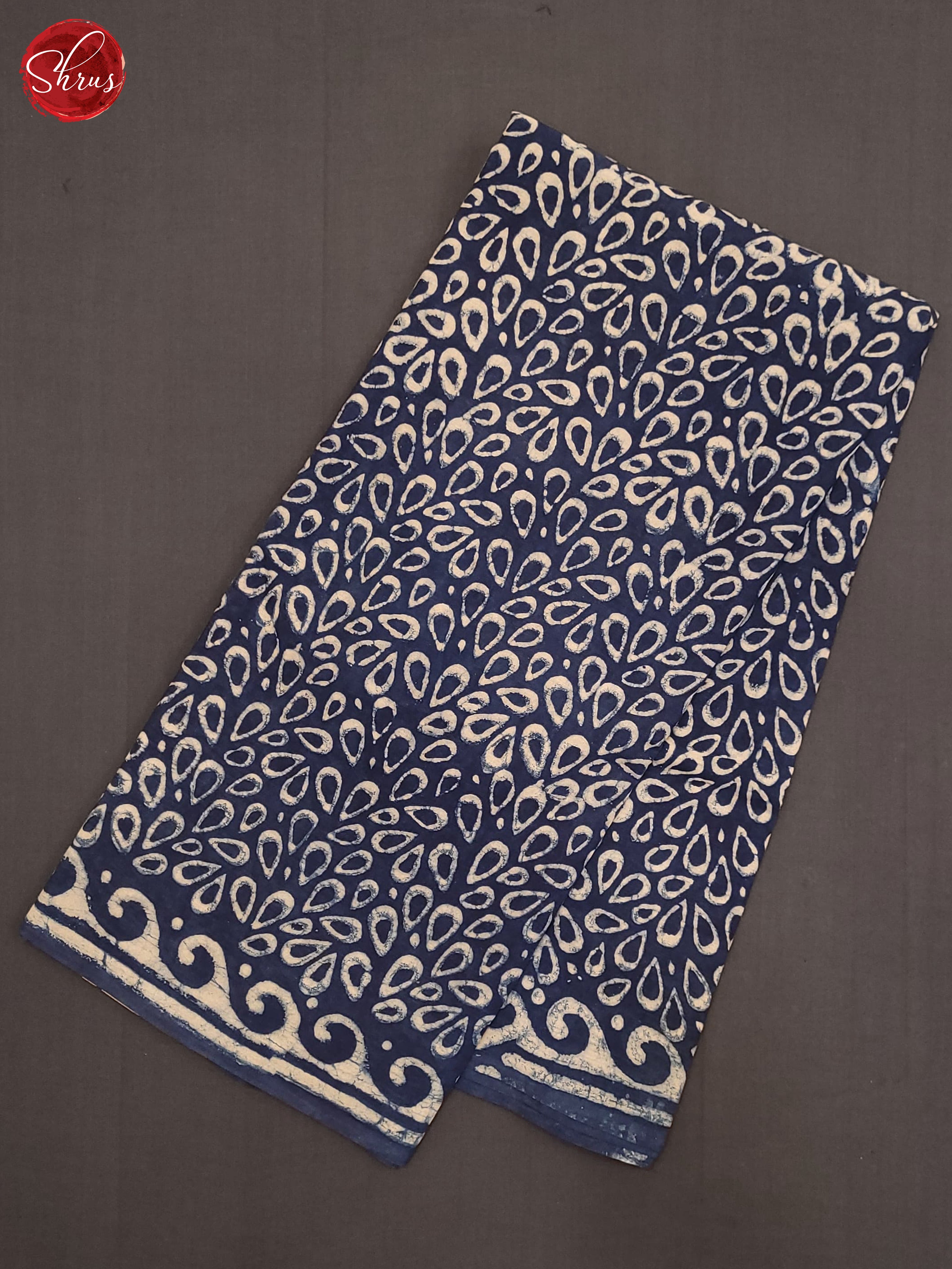 Dark Blue(Single Tone) - Jaipur cotton Saree - Shop on ShrusEternity.com