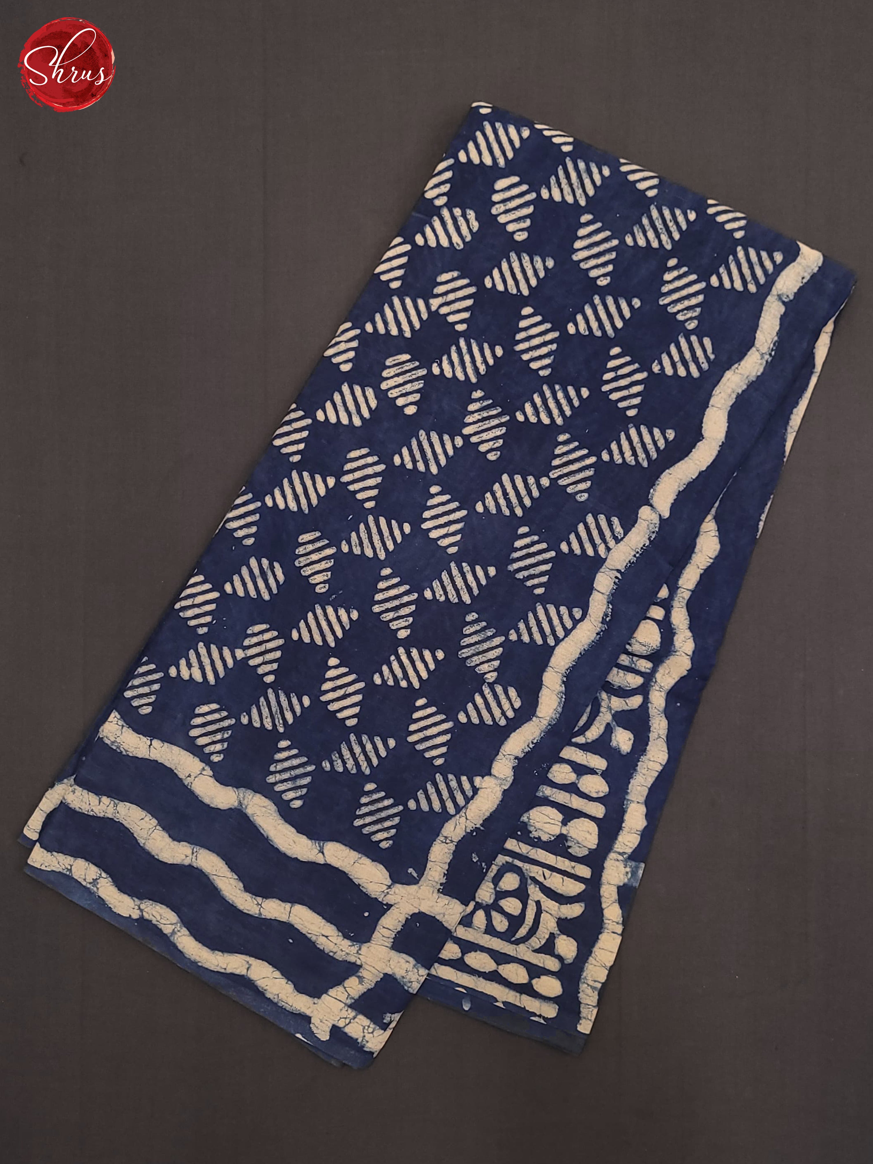 Dark Blue(Single Tone)- Jaipur cotton Saree - Shop on ShrusEternity.com