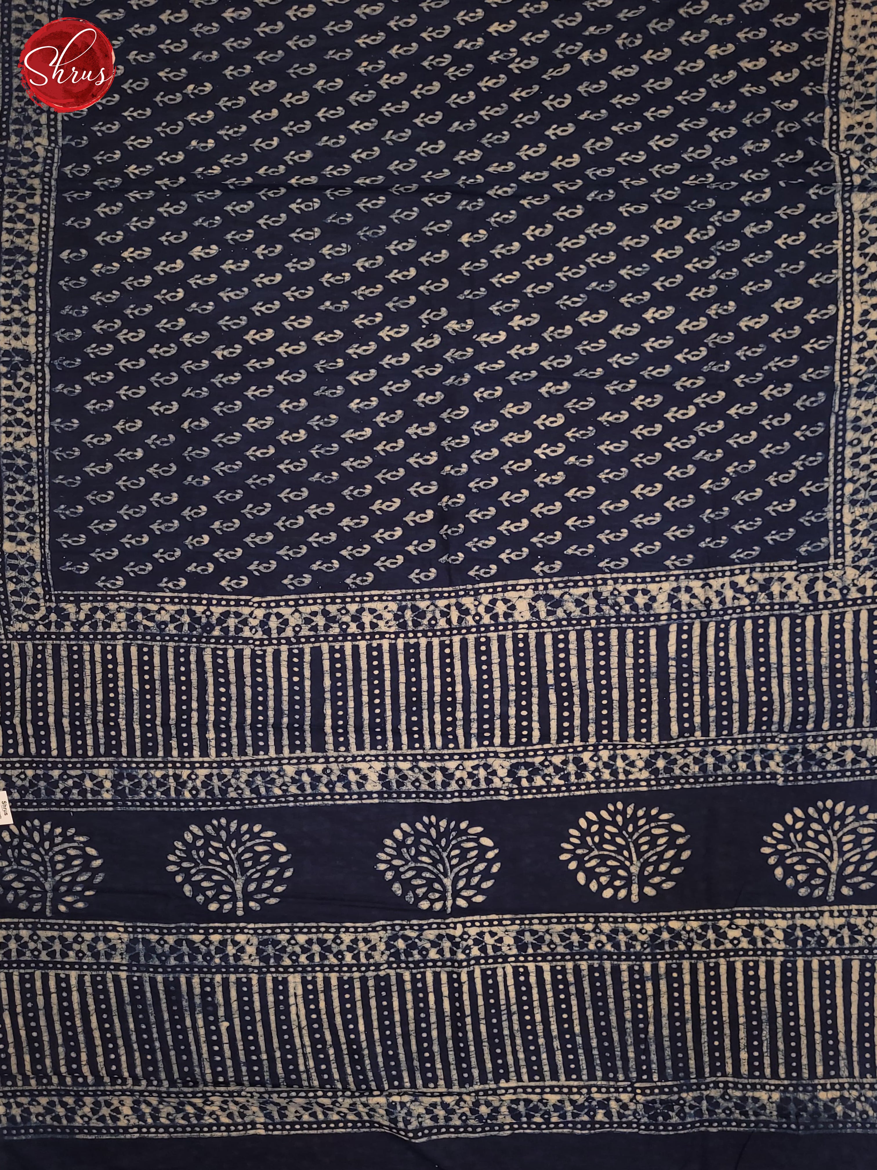 Dark Blue(Single Tone) - Jaipur cotton Saree - Shop on ShrusEternity.com