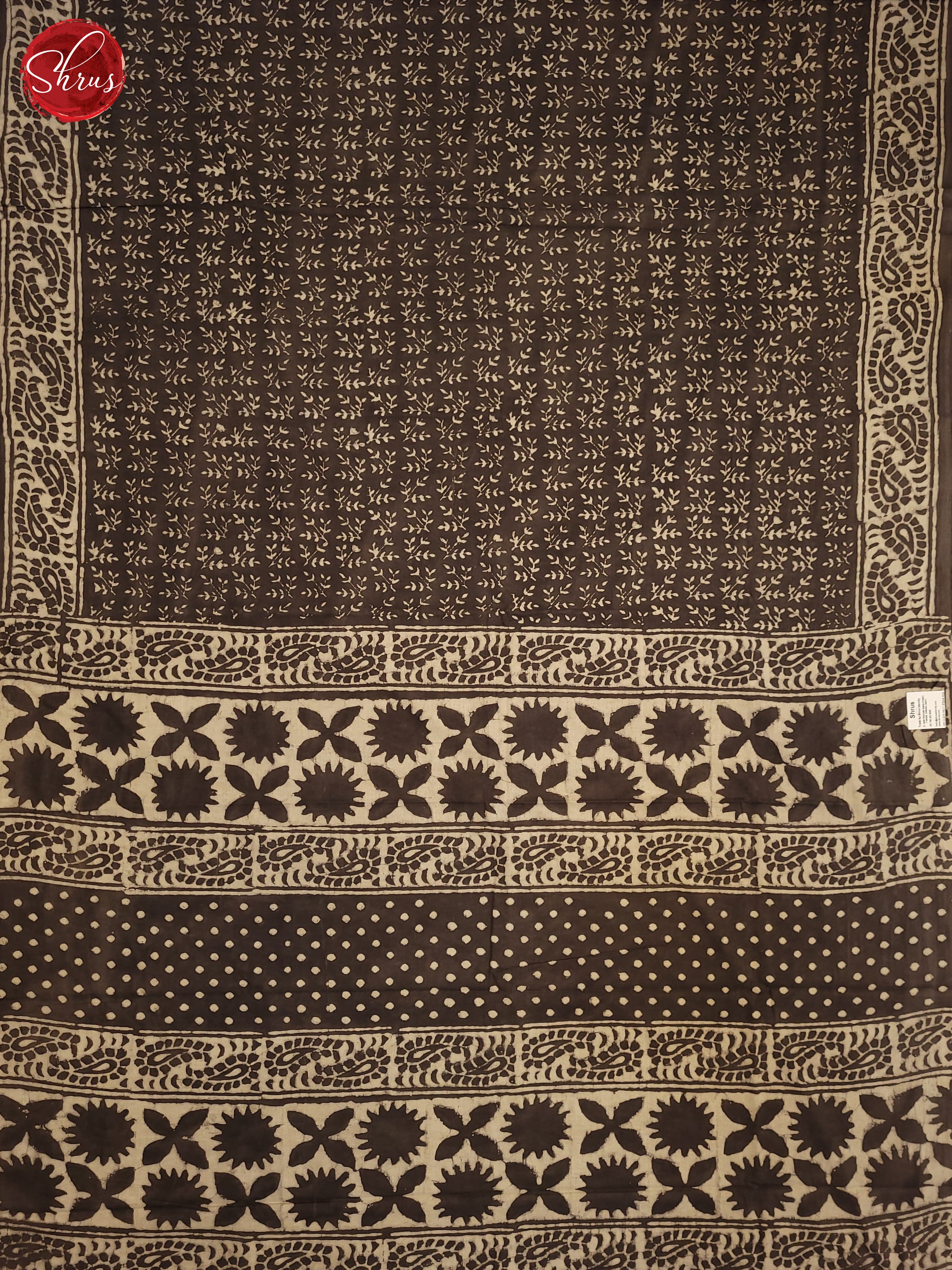 Brown(Single Tone) - Jaipur cotton Saree - Shop on ShrusEternity.com