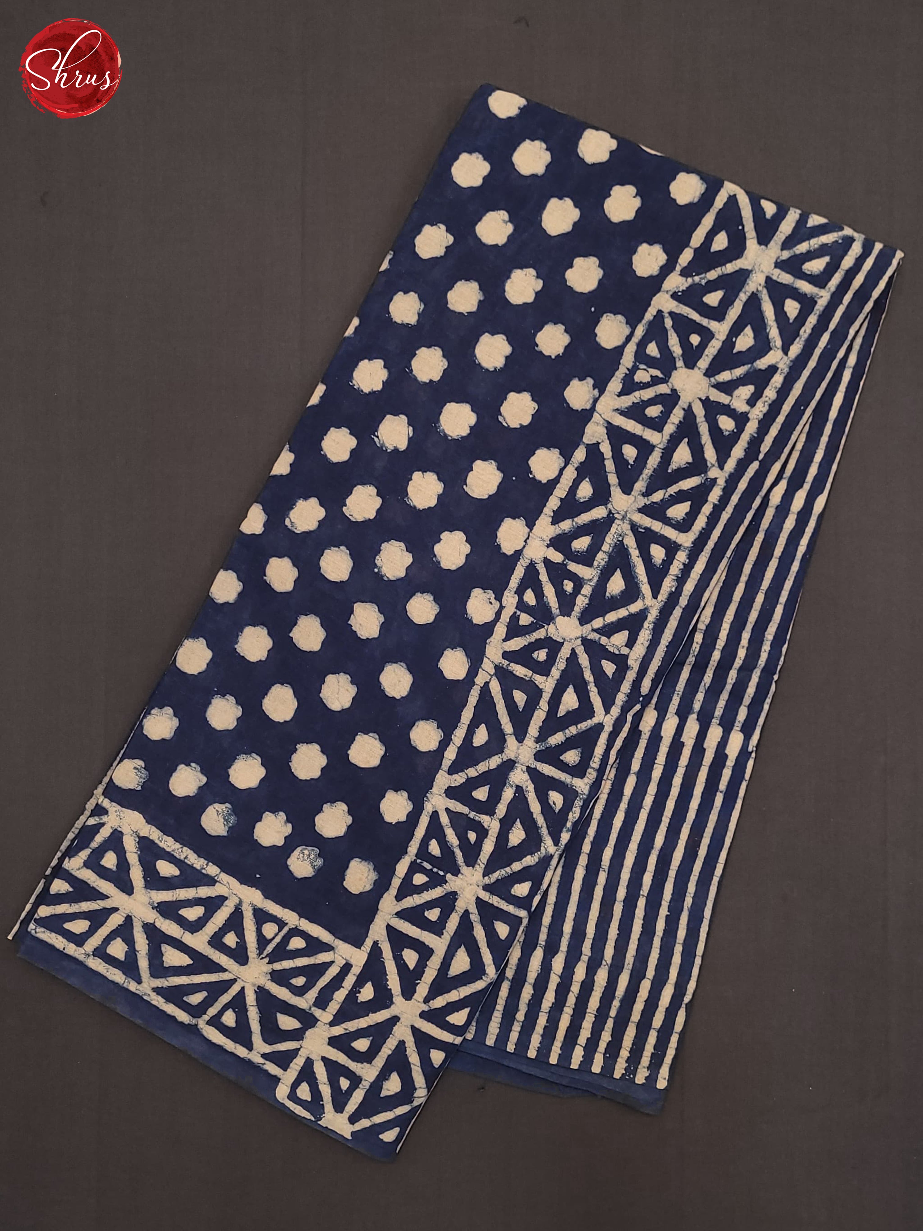 Dark Blue(Single Tone)- Jaipur cotton Saree - Shop on ShrusEternity.com