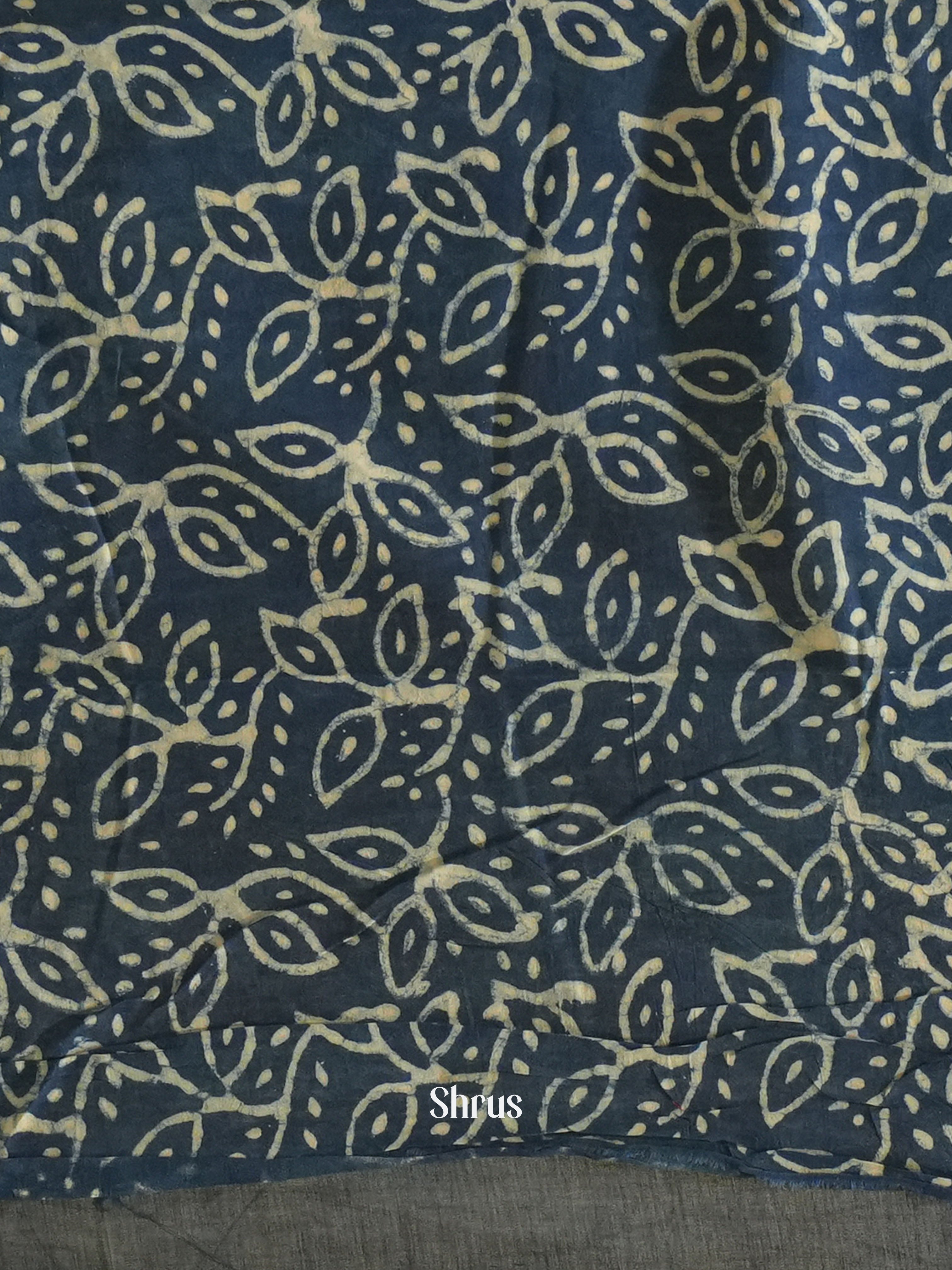 Dark Blue(Single Tone)- Jaipur cotton Saree - Shop on ShrusEternity.com