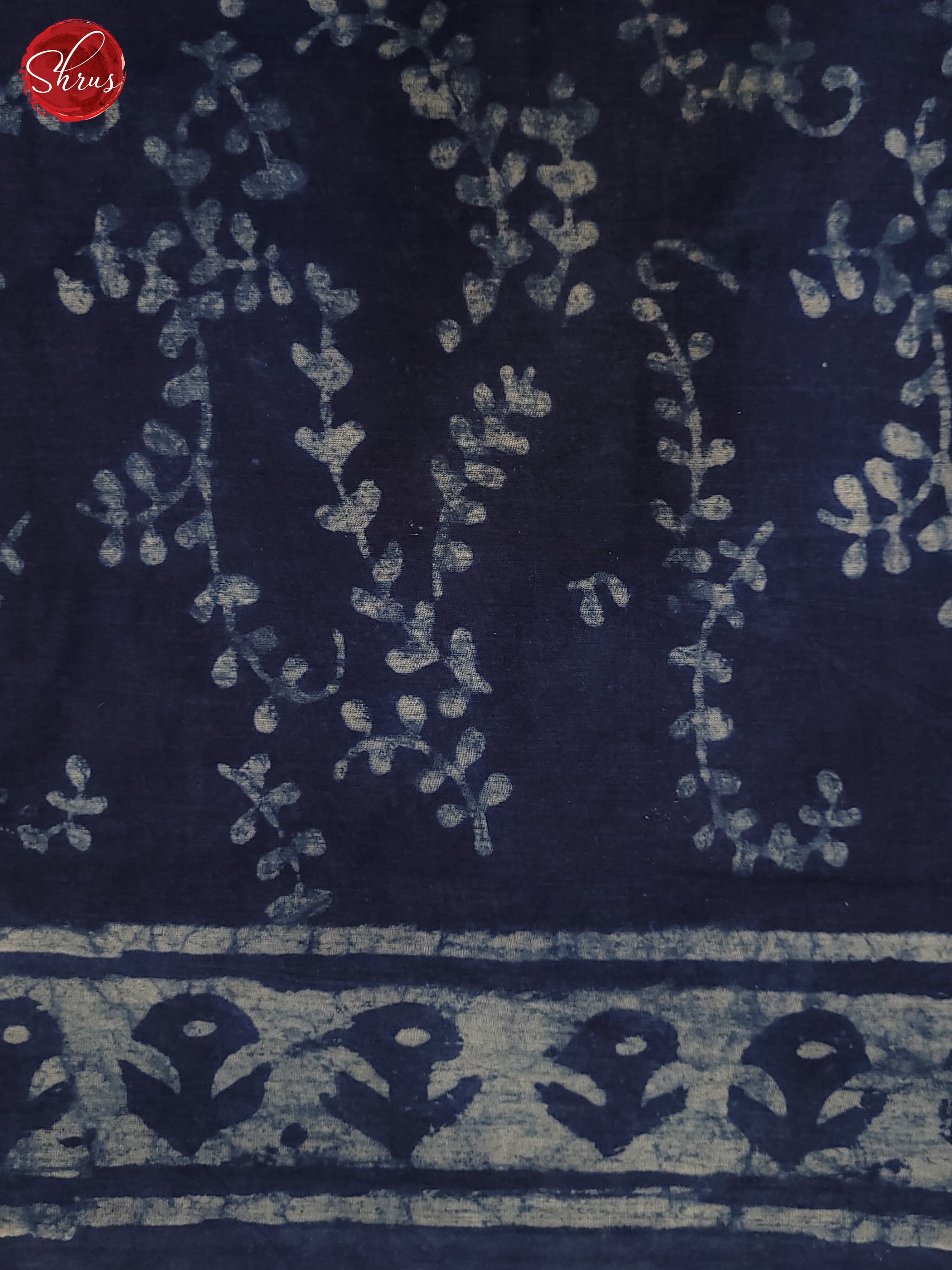 Dark Blue(Single Tone)- Jaipur cotton Saree - Shop on ShrusEternity.com