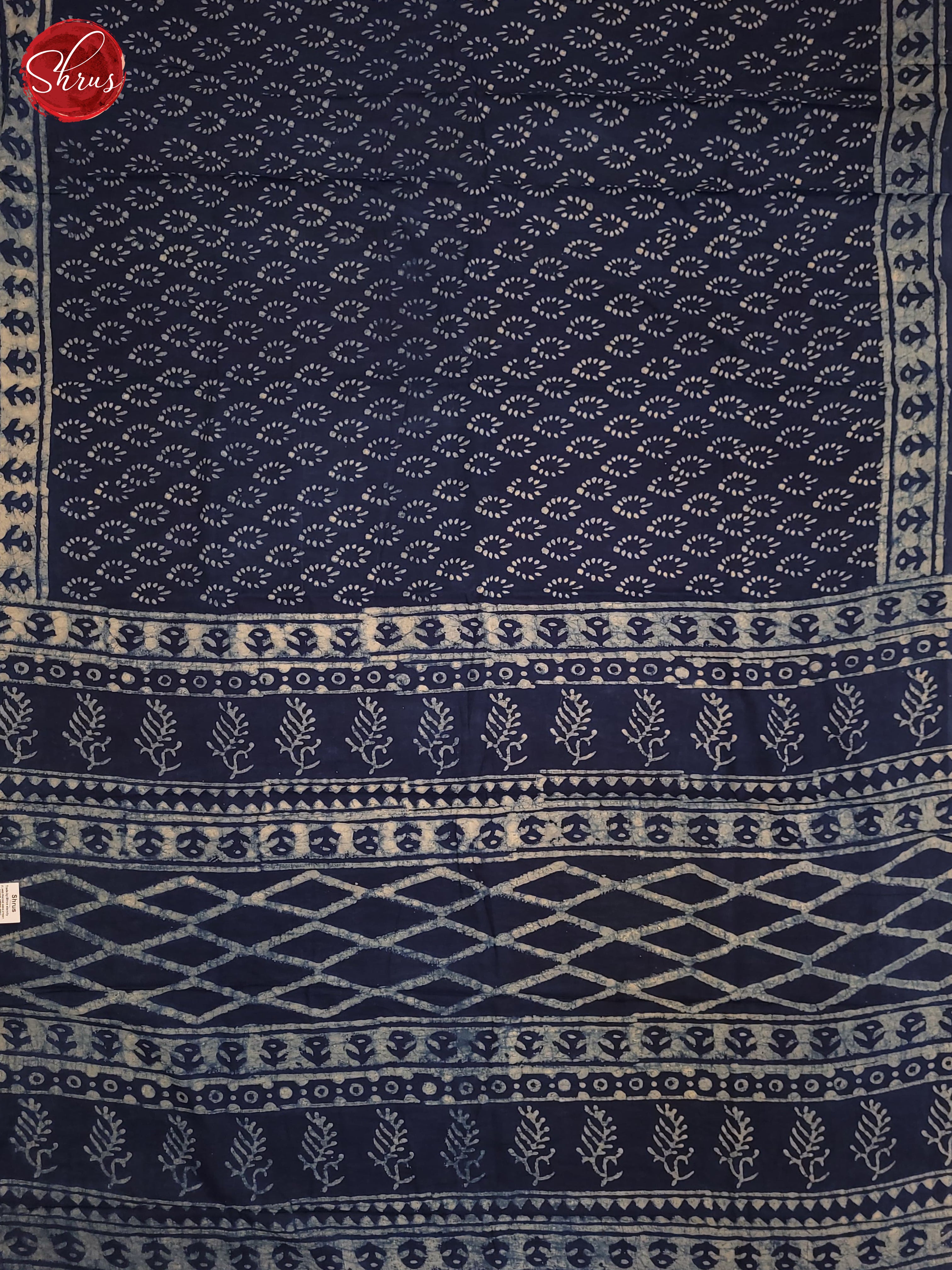 Dark Blue(Single Tone)- Jaipur cotton Saree - Shop on ShrusEternity.com