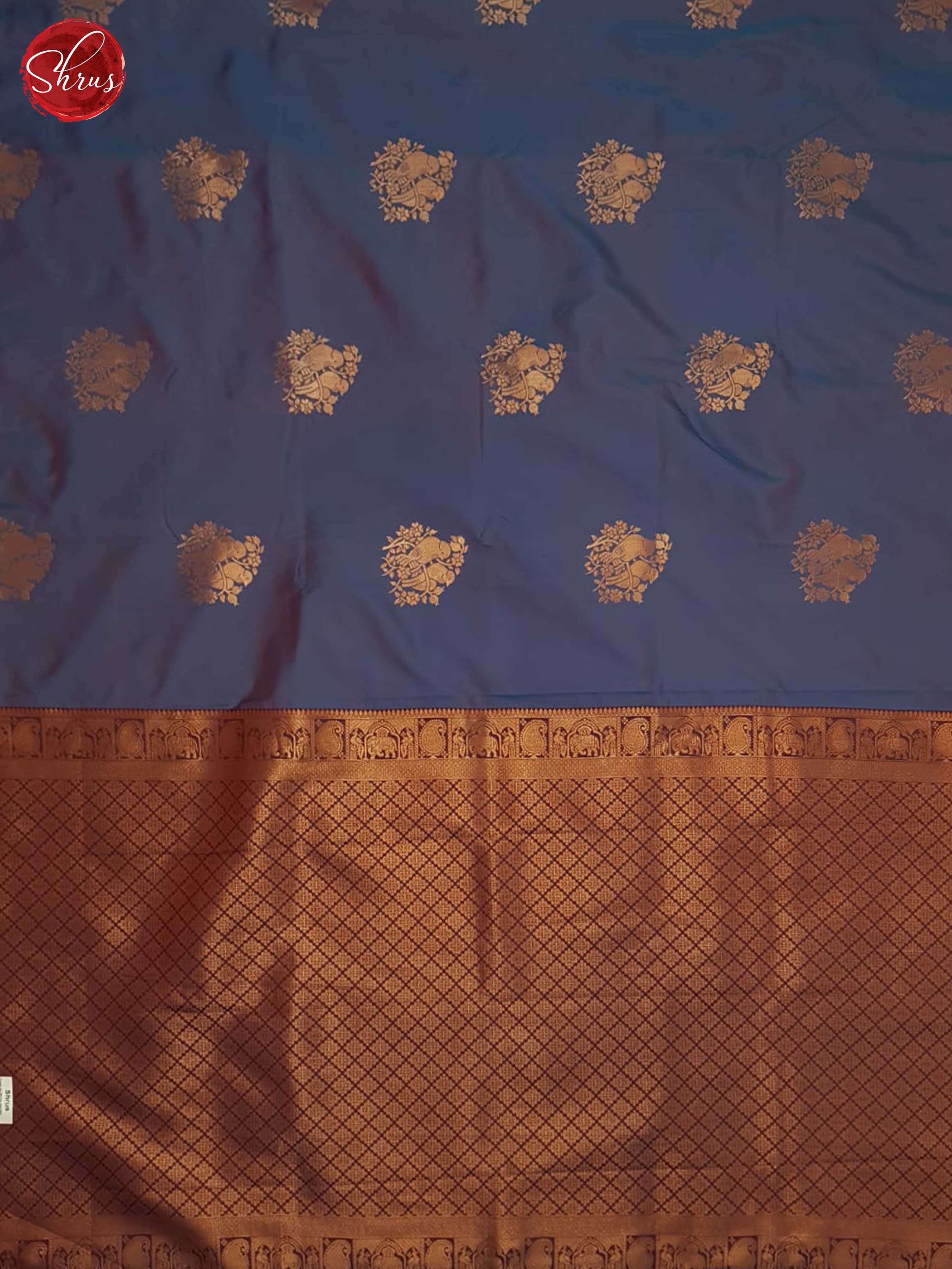 Double Shaded Bluish Wine And Wine-Semi soft silk saree - Shop on ShrusEternity.com