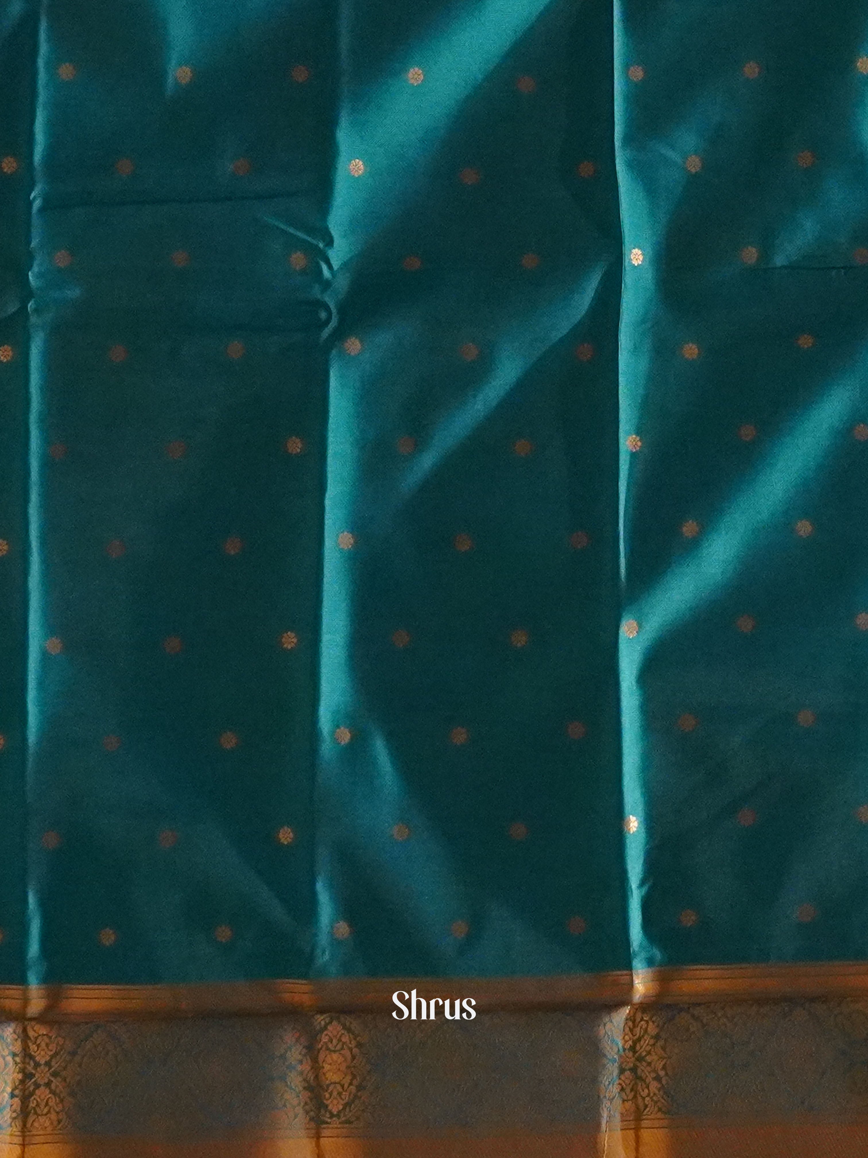 Blue & Red , Green - Semi Softsilk Saree - Shop on ShrusEternity.com