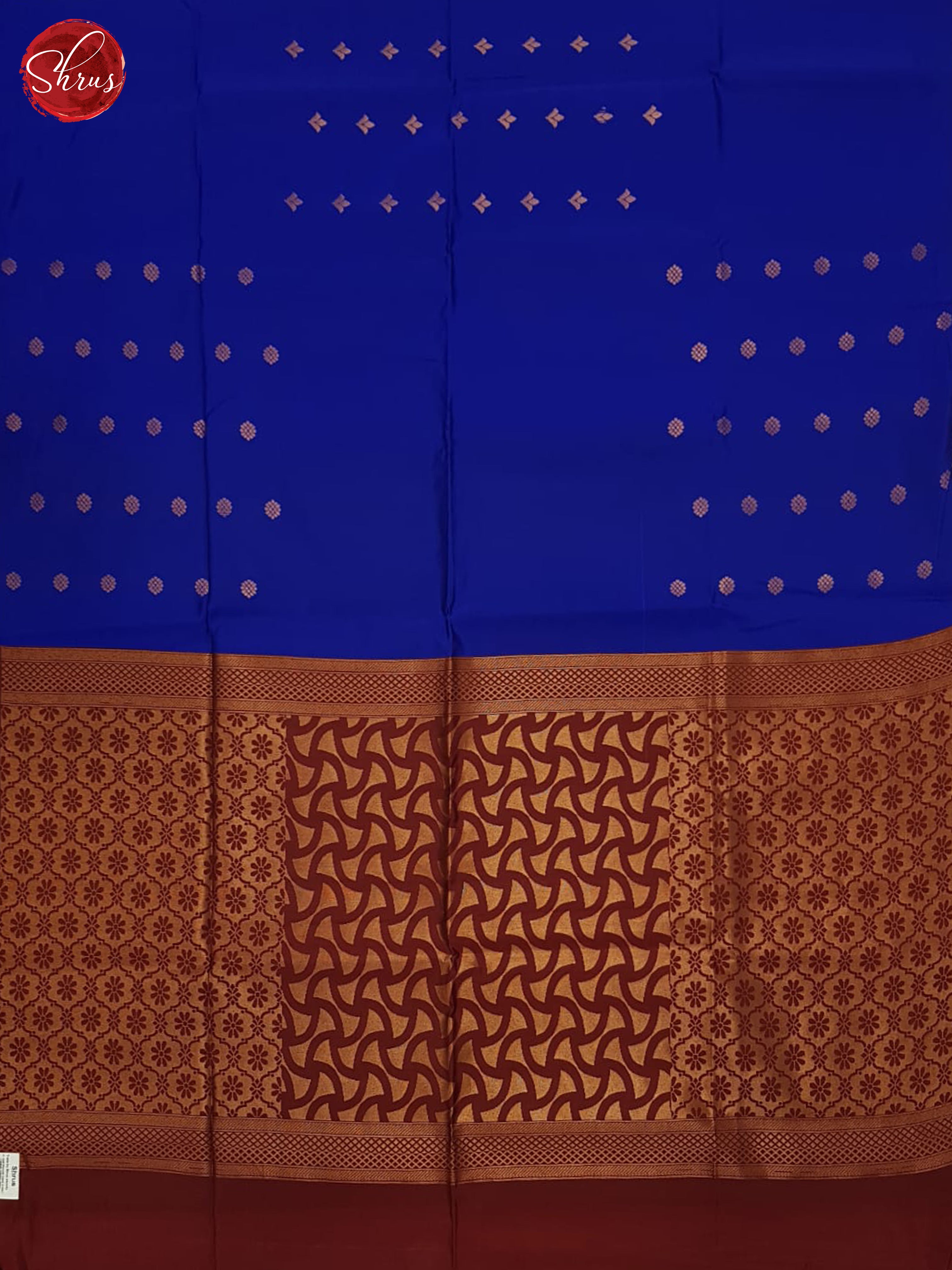 Blue & Maroon - Semi Softsilk Saree - Shop on ShrusEternity.com