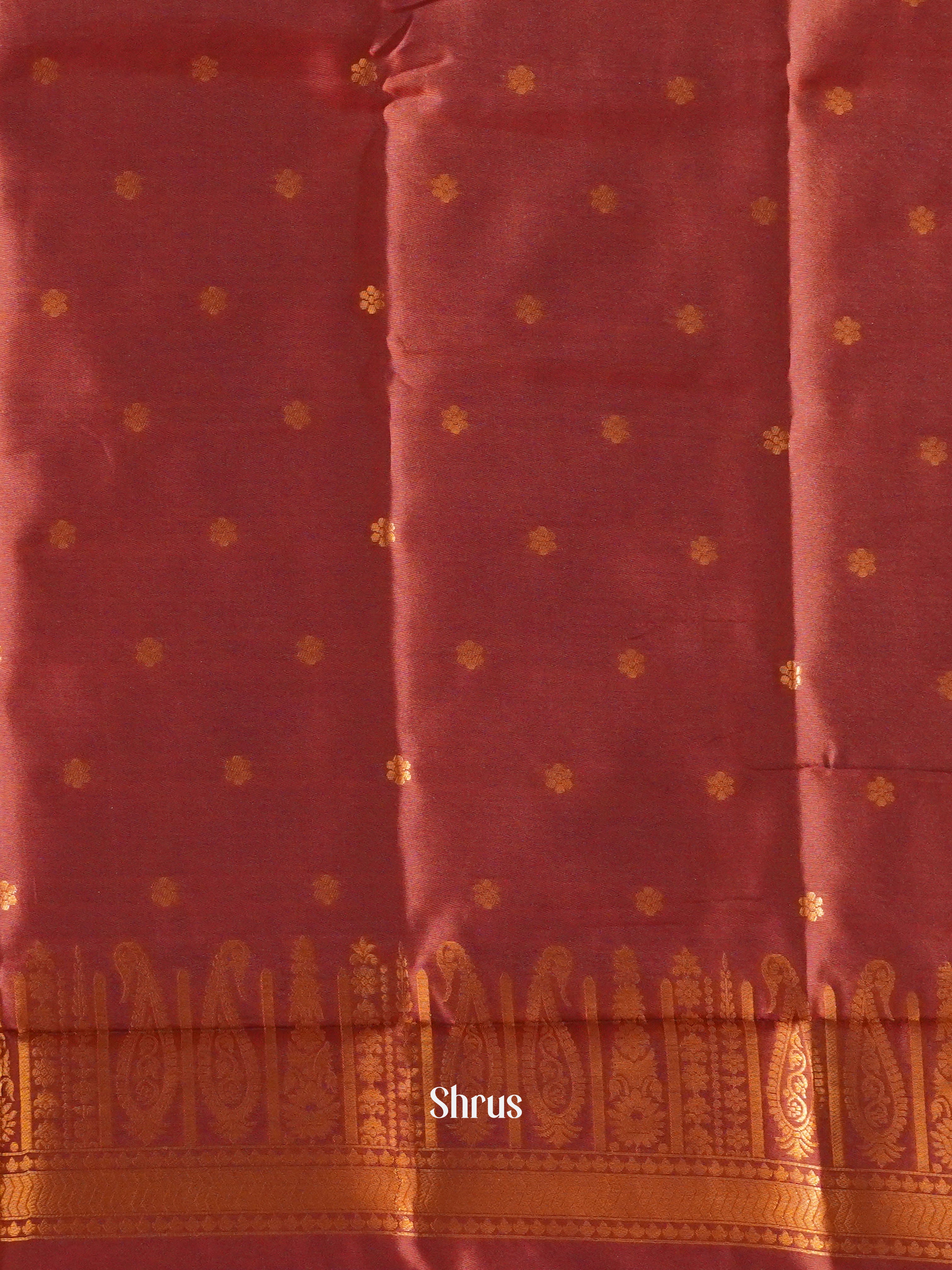 Blue And Arakku Maroon-Semi soft silk saree - Shop on ShrusEternity.com