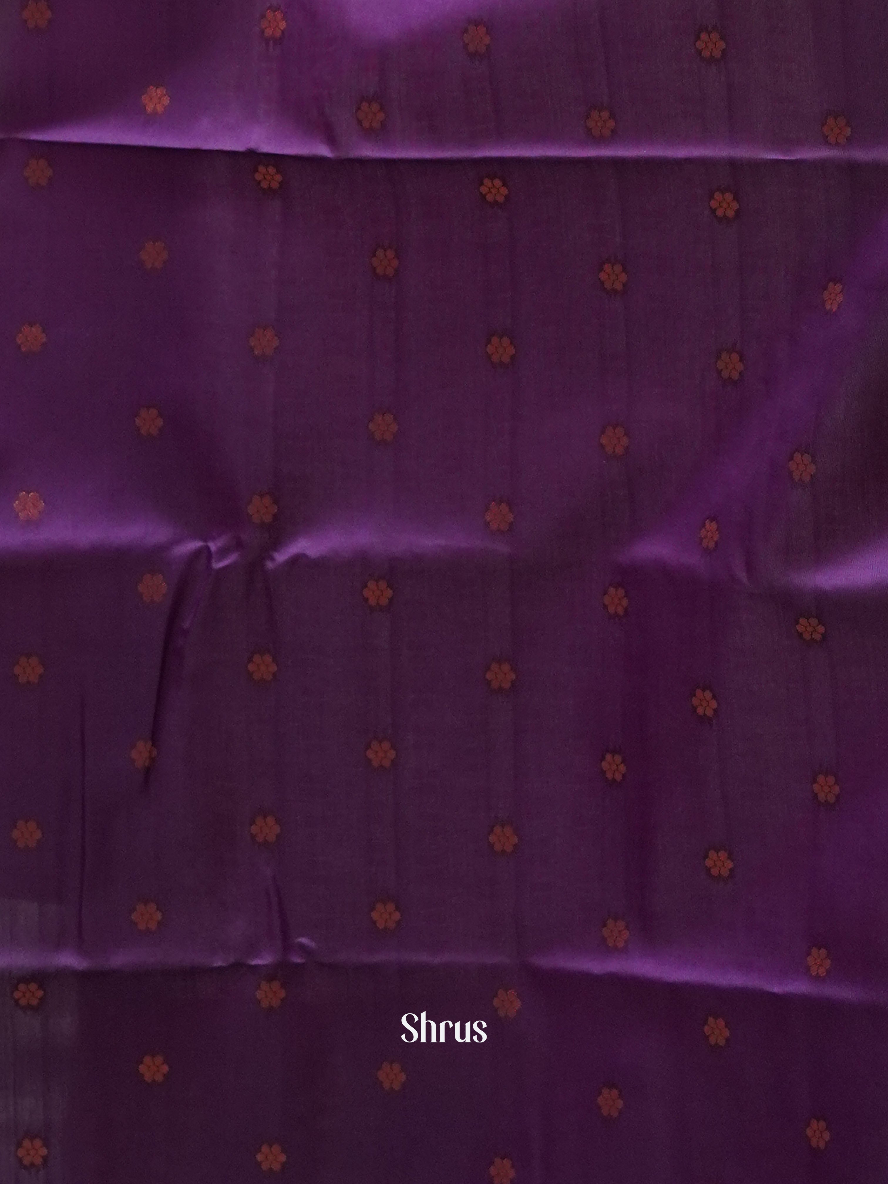 Peacock Neck And Wine- Semi Soft Silk saree - Shop on ShrusEternity.com