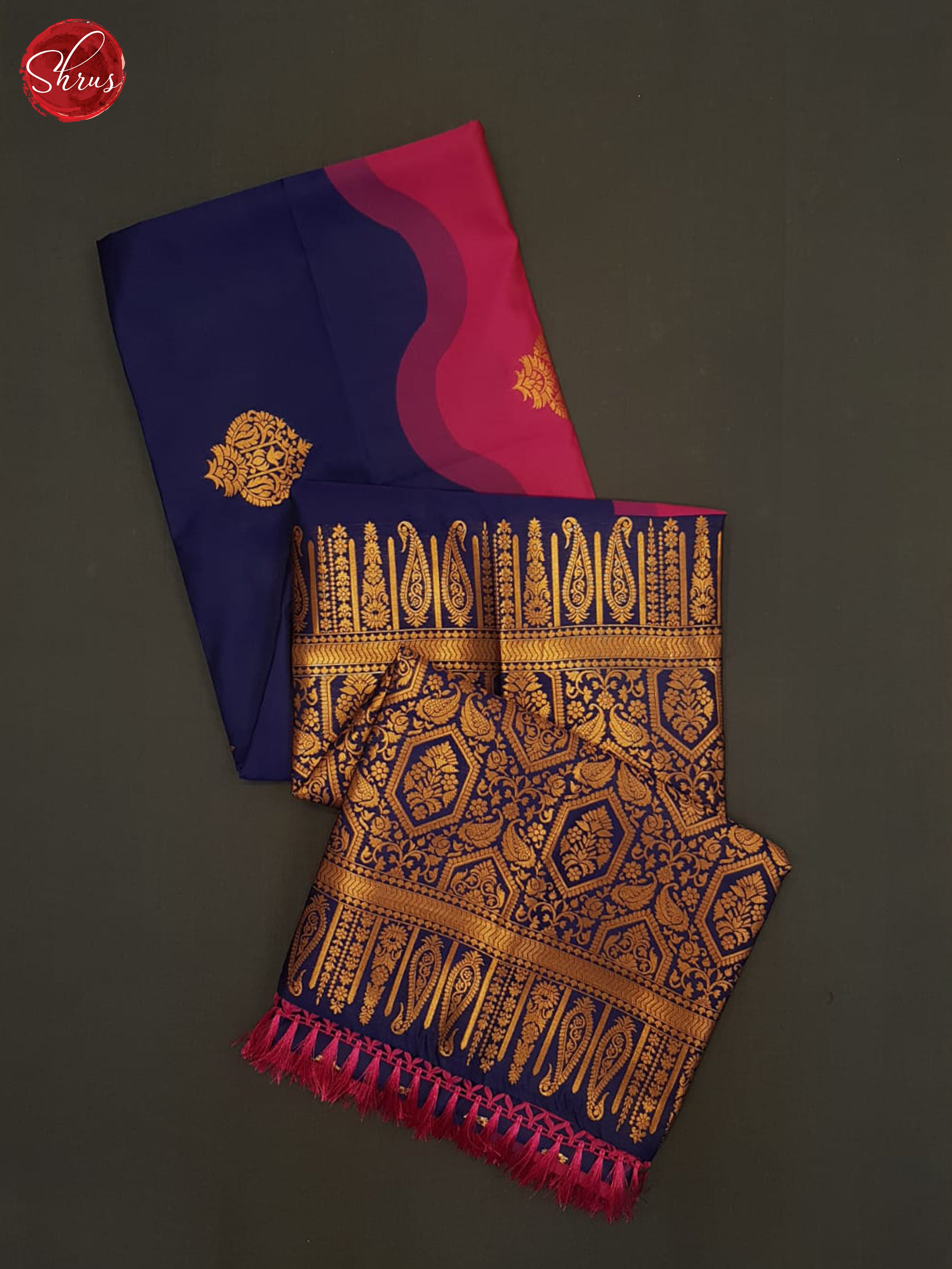 Blue And Pink- Semi Soft silk saree - Shop on ShrusEternity.com