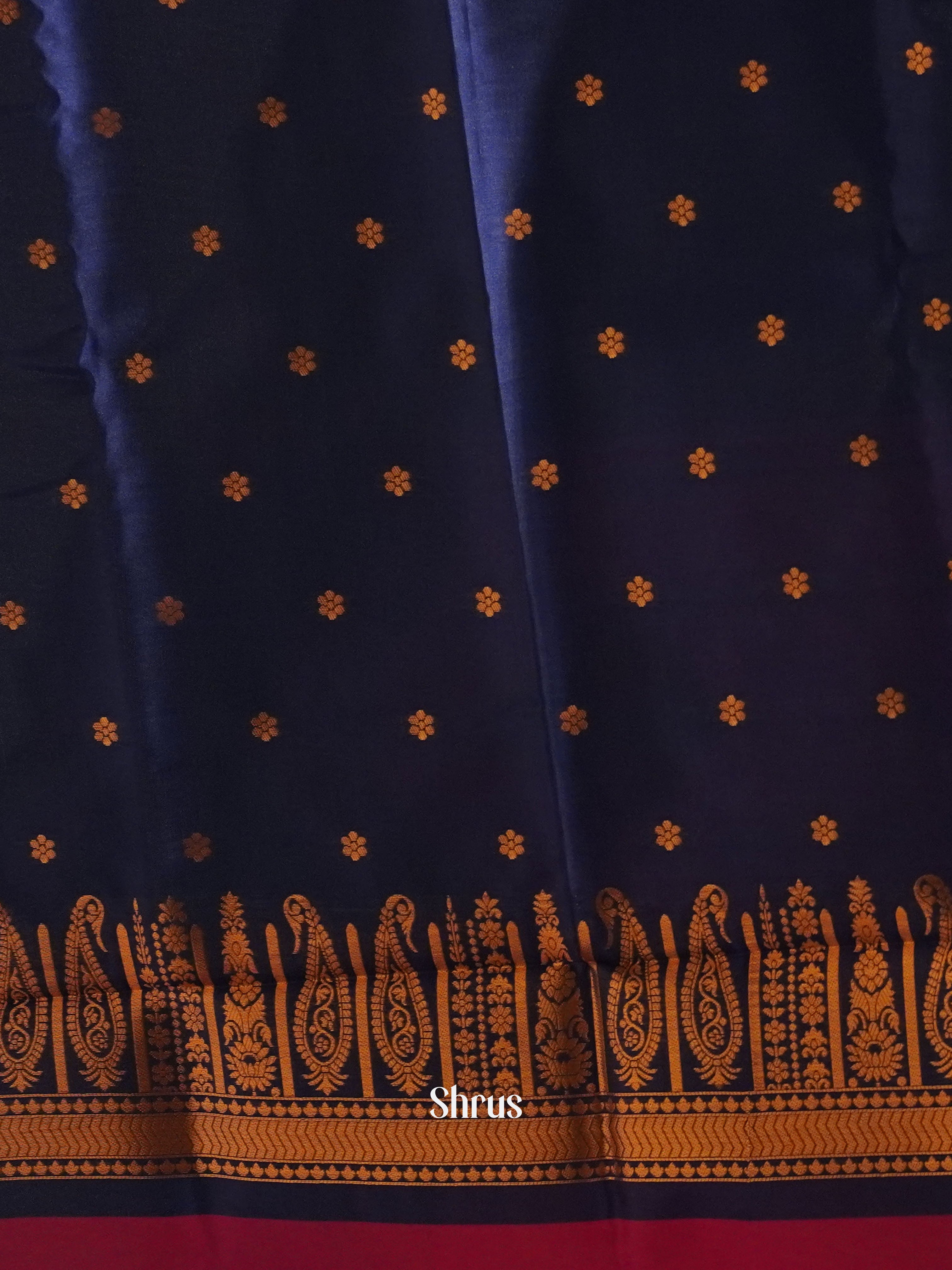 Blue And Pink- Semi Soft silk saree - Shop on ShrusEternity.com