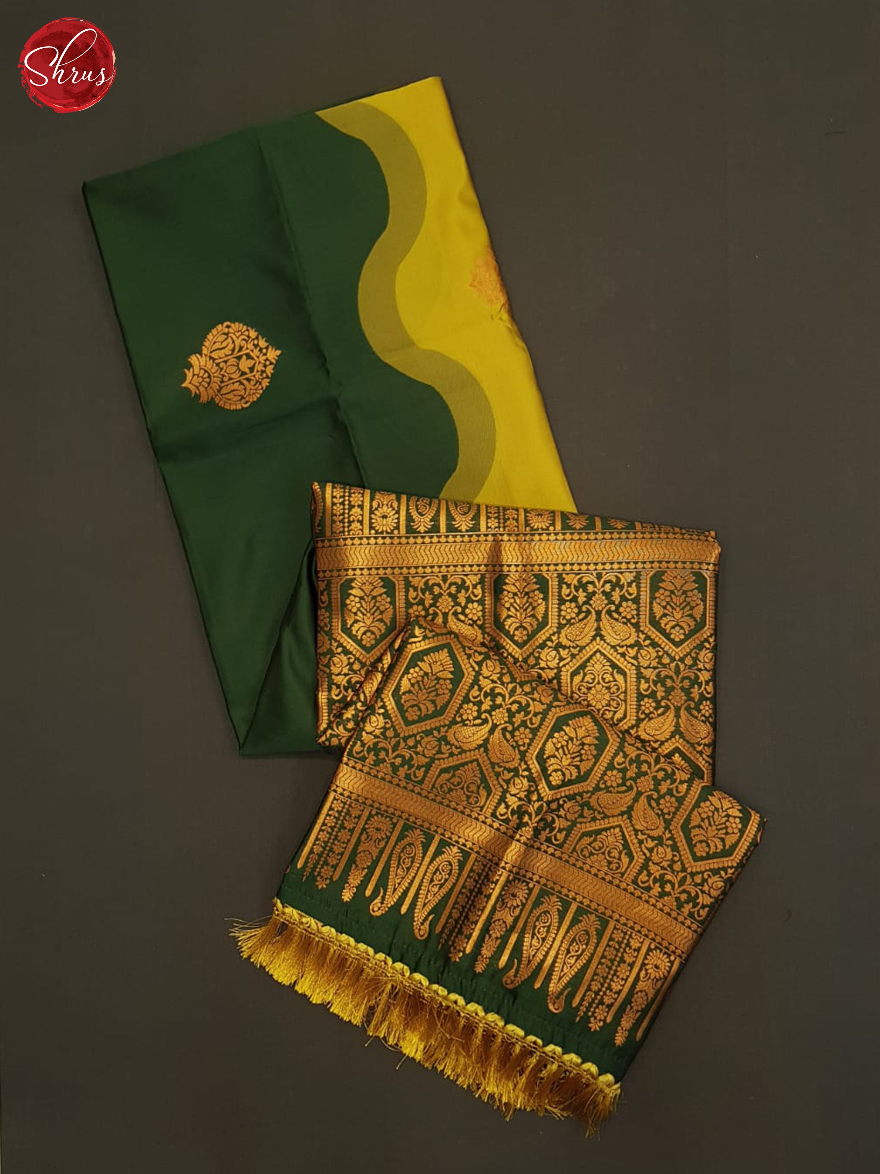 Mustard And Green- Semi soft silk saree - Shop on ShrusEternity.com
