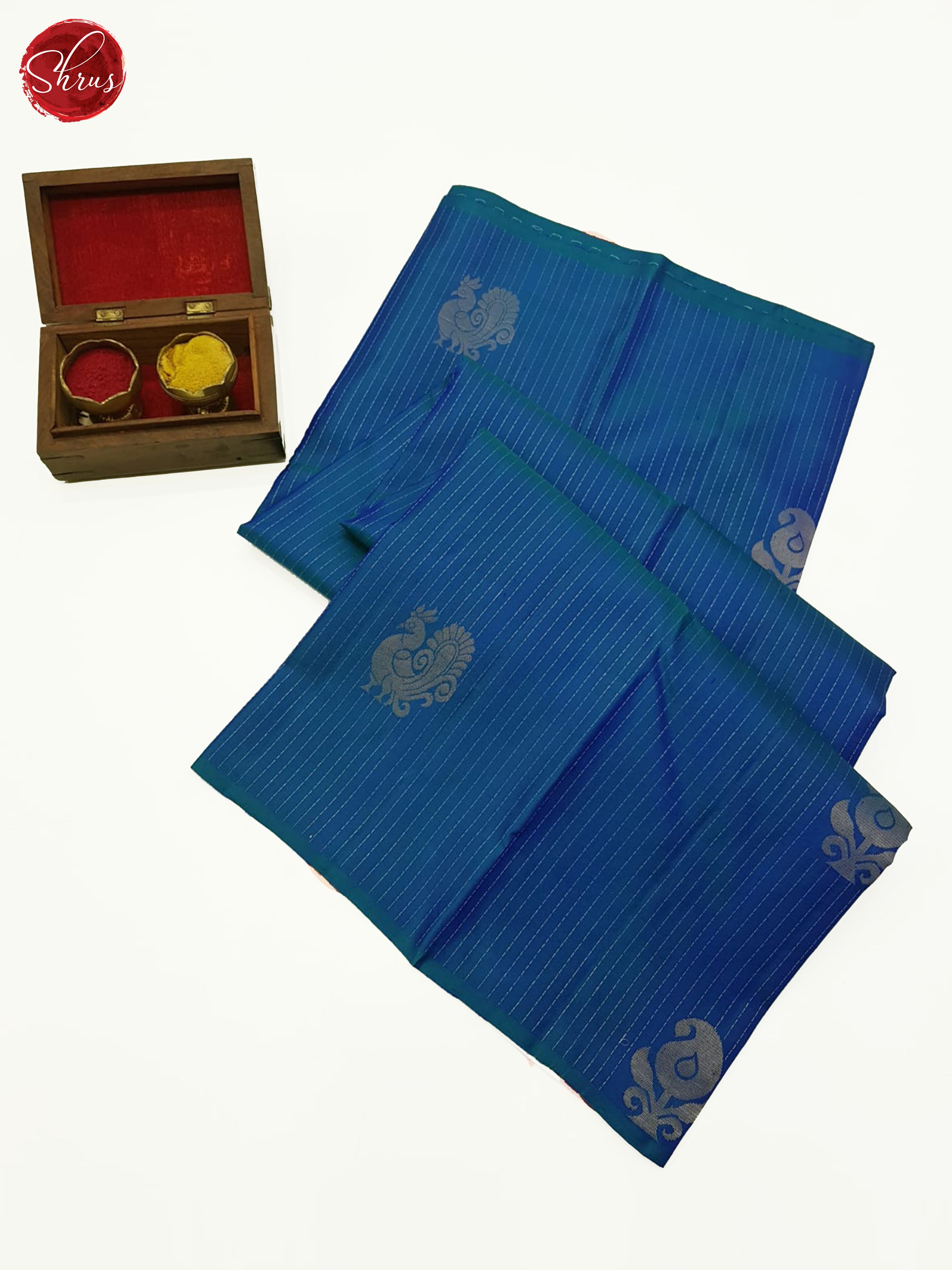 Blue & Orange - Soft silk Saree - Shop on ShrusEternity.com