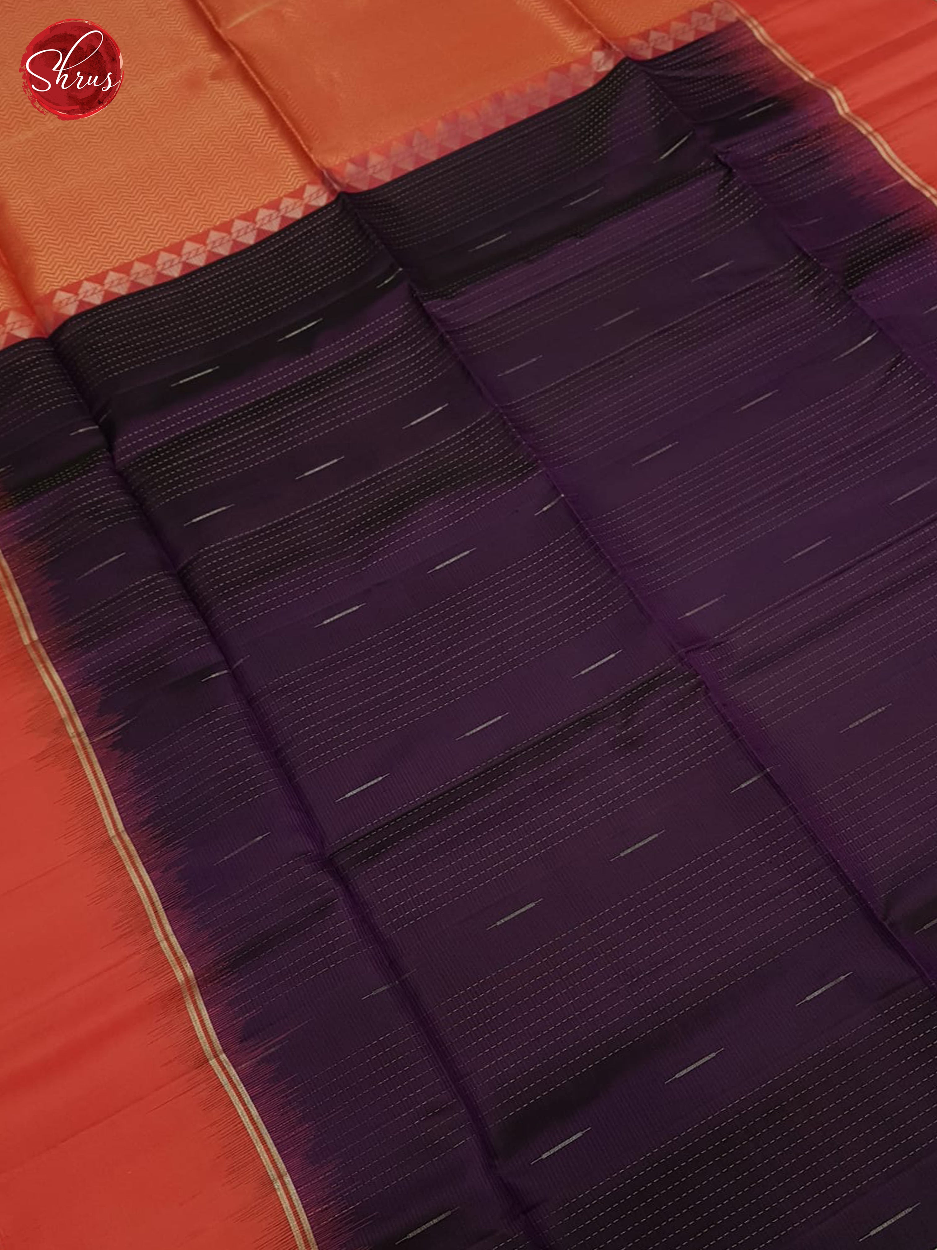 Jamun Fruit & Orange - Soft silk Saree - Shop on ShrusEternity.com