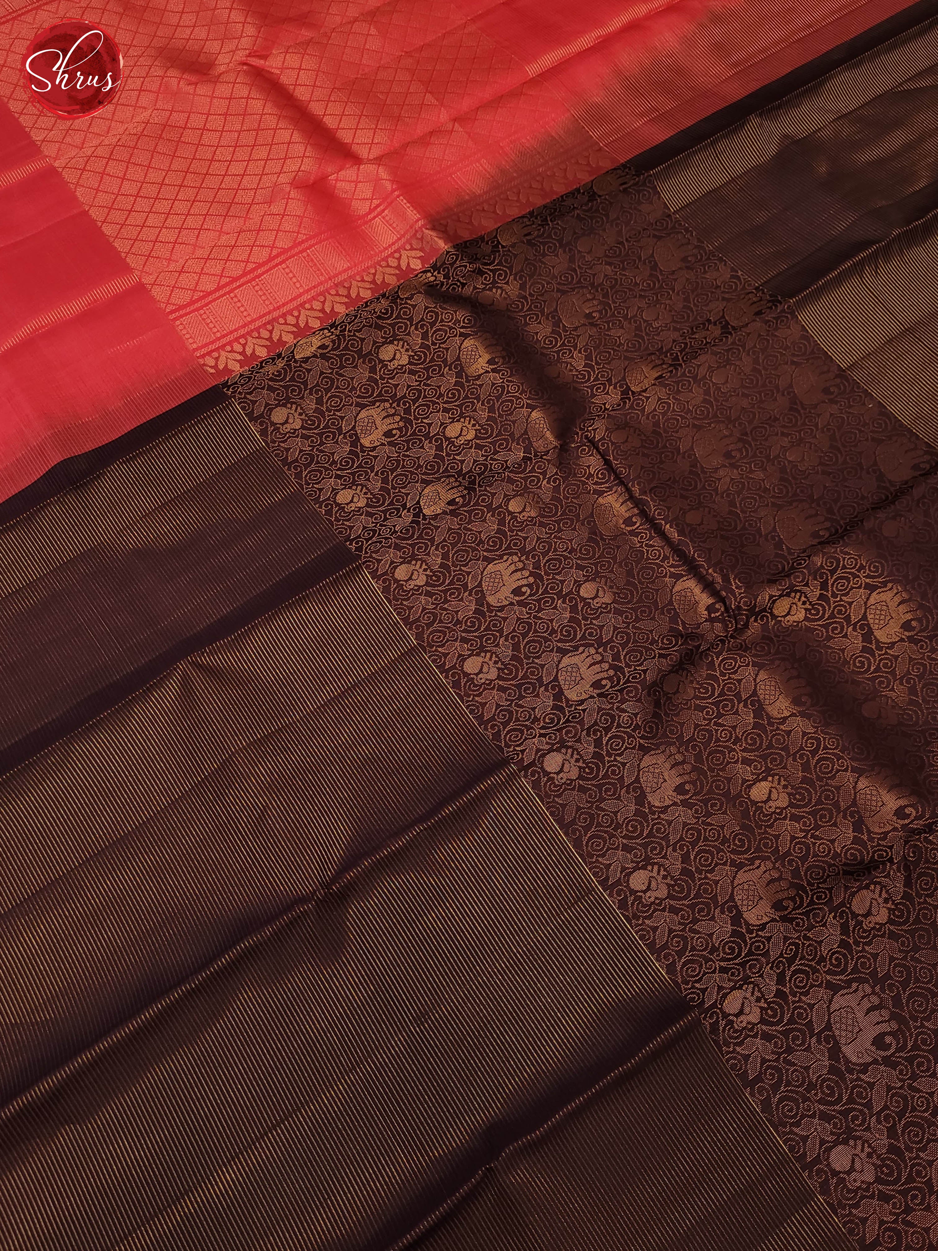 Brown and pink-Soft silk saree - Shop on ShrusEternity.com