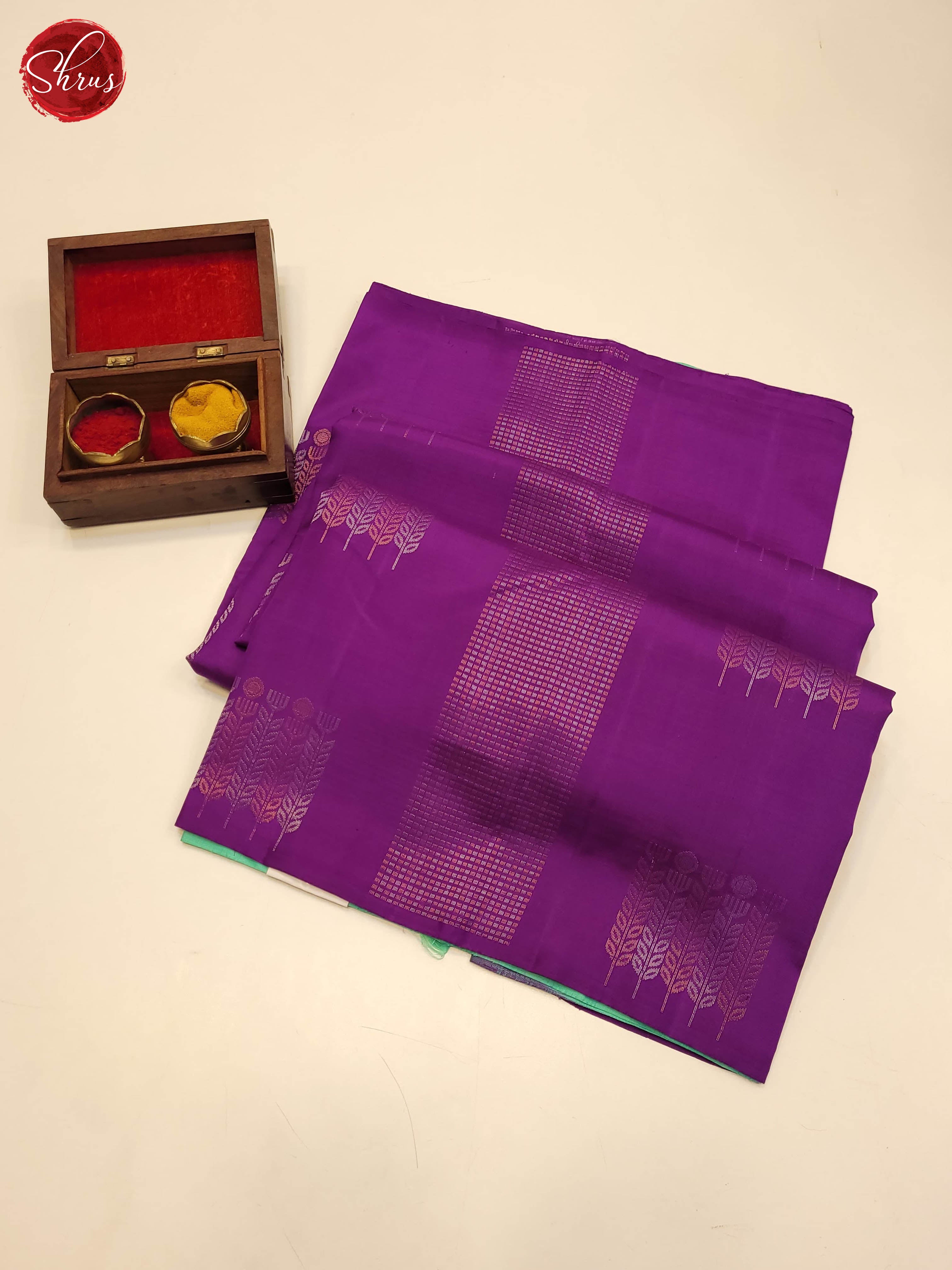 Purple and Teal Blue-Soft silk saree - Shop on ShrusEternity.com