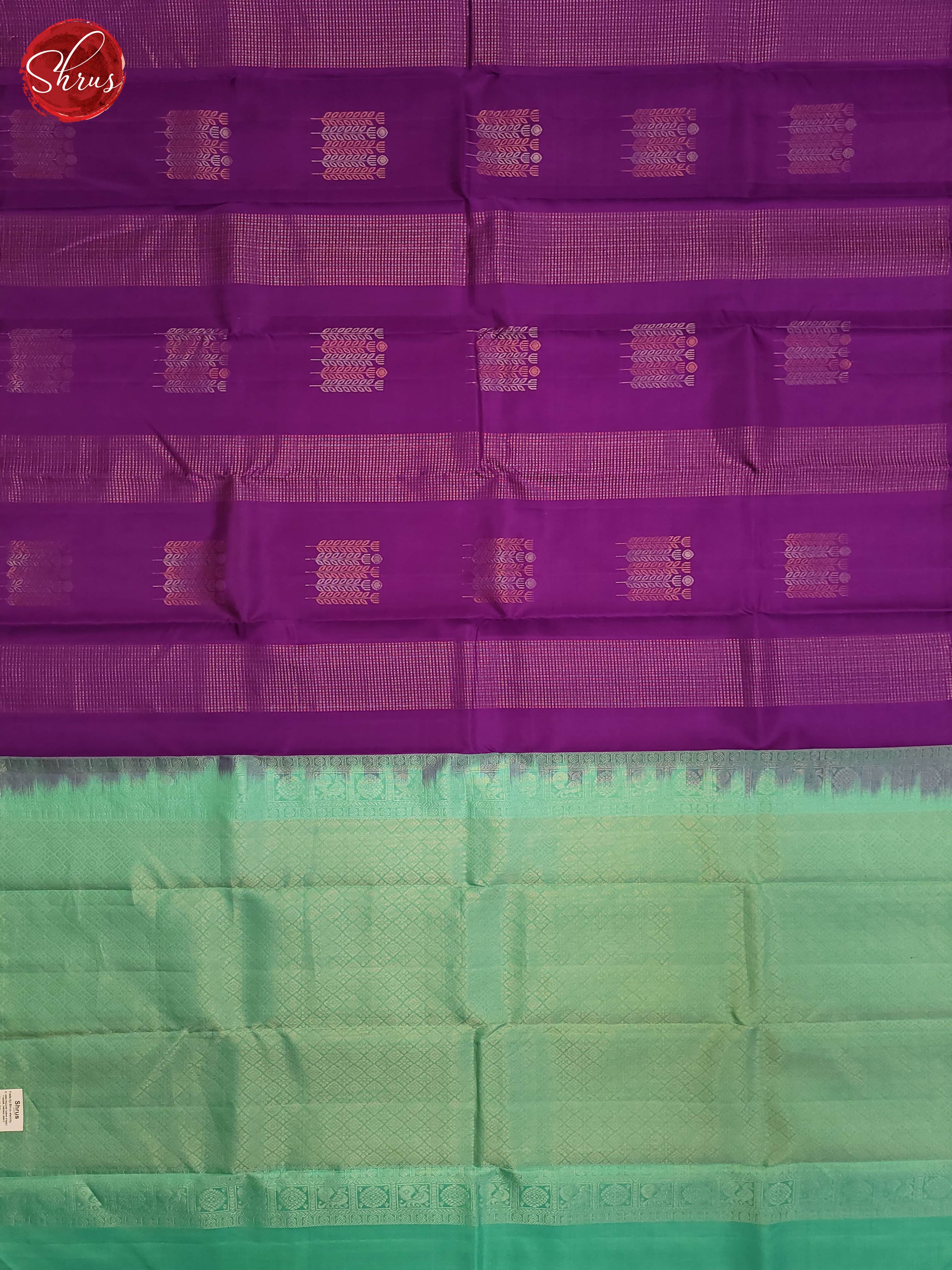 Purple and Teal Blue-Soft silk saree - Shop on ShrusEternity.com