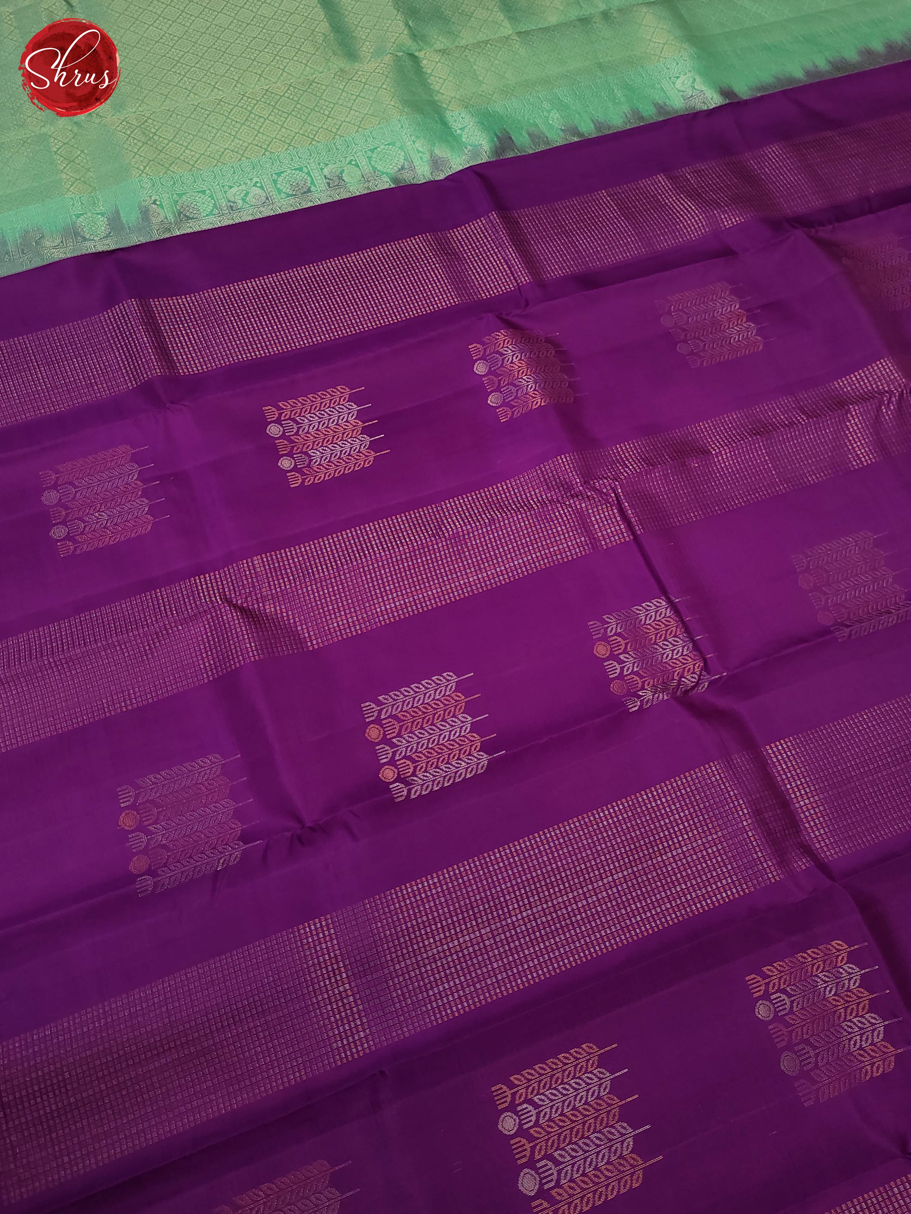 Purple and Teal Blue-Soft silk saree - Shop on ShrusEternity.com