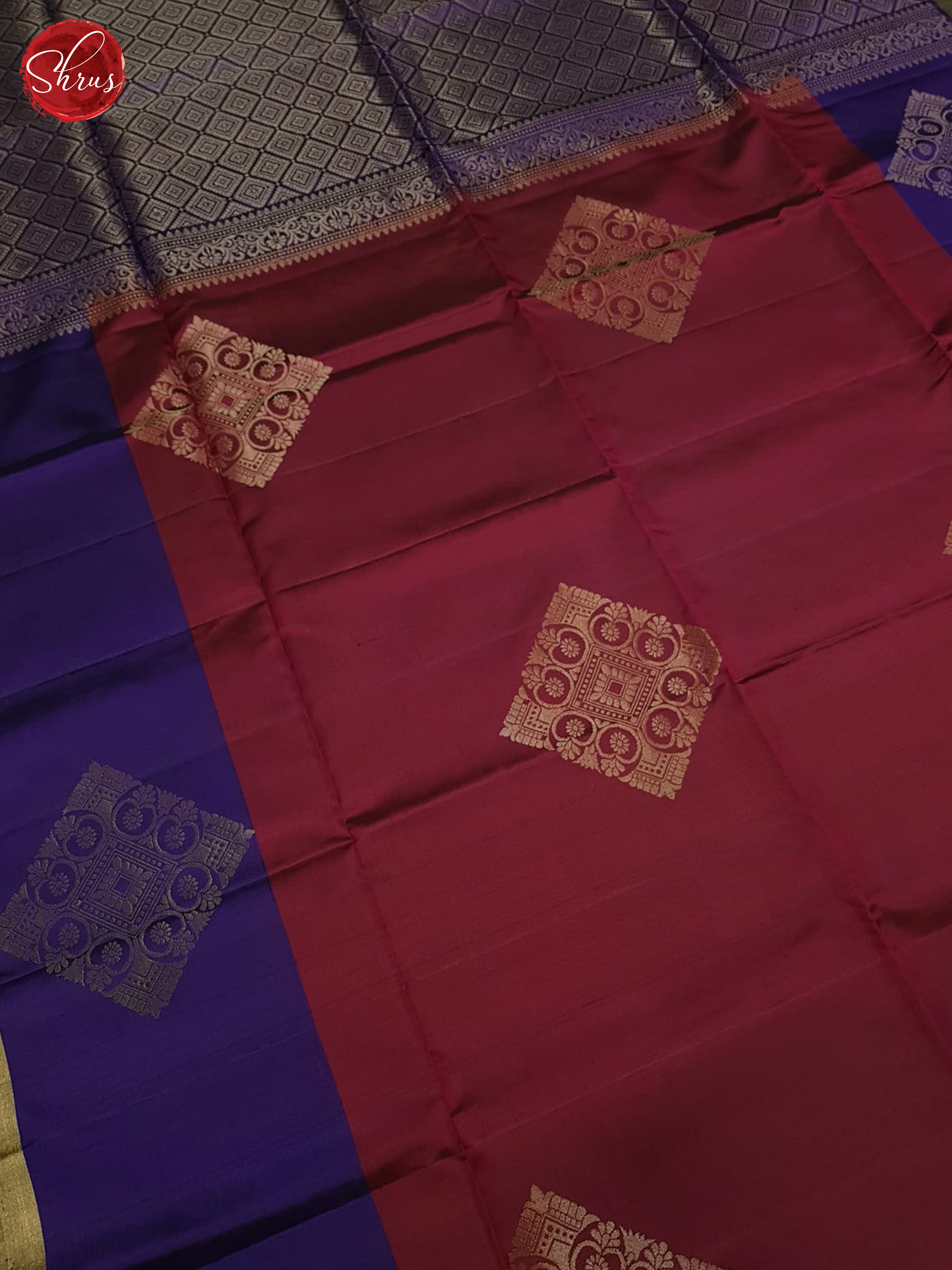 Majenta Pink & Egg Plant - Soft silk Saree - Shop on ShrusEternity.com