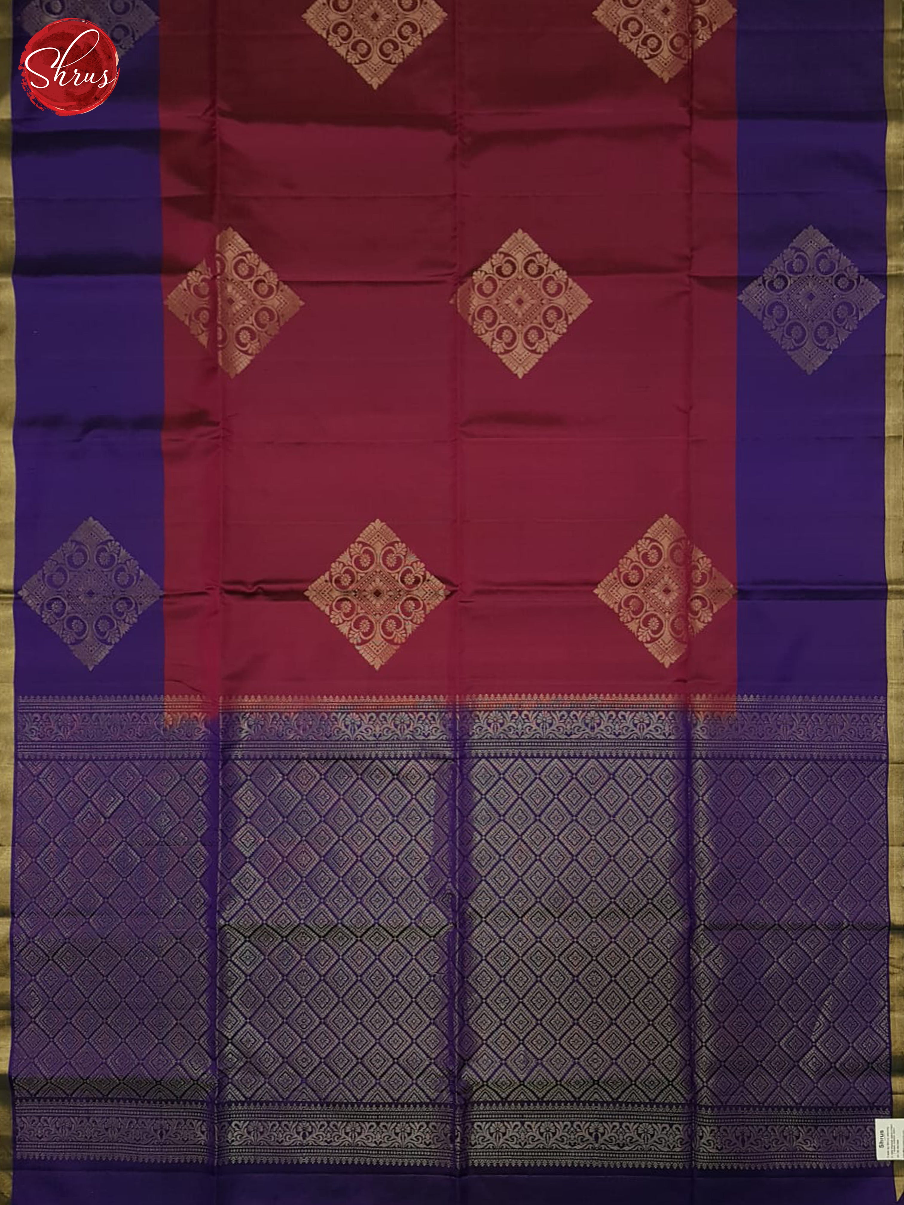 Majenta Pink & Egg Plant - Soft silk Saree - Shop on ShrusEternity.com