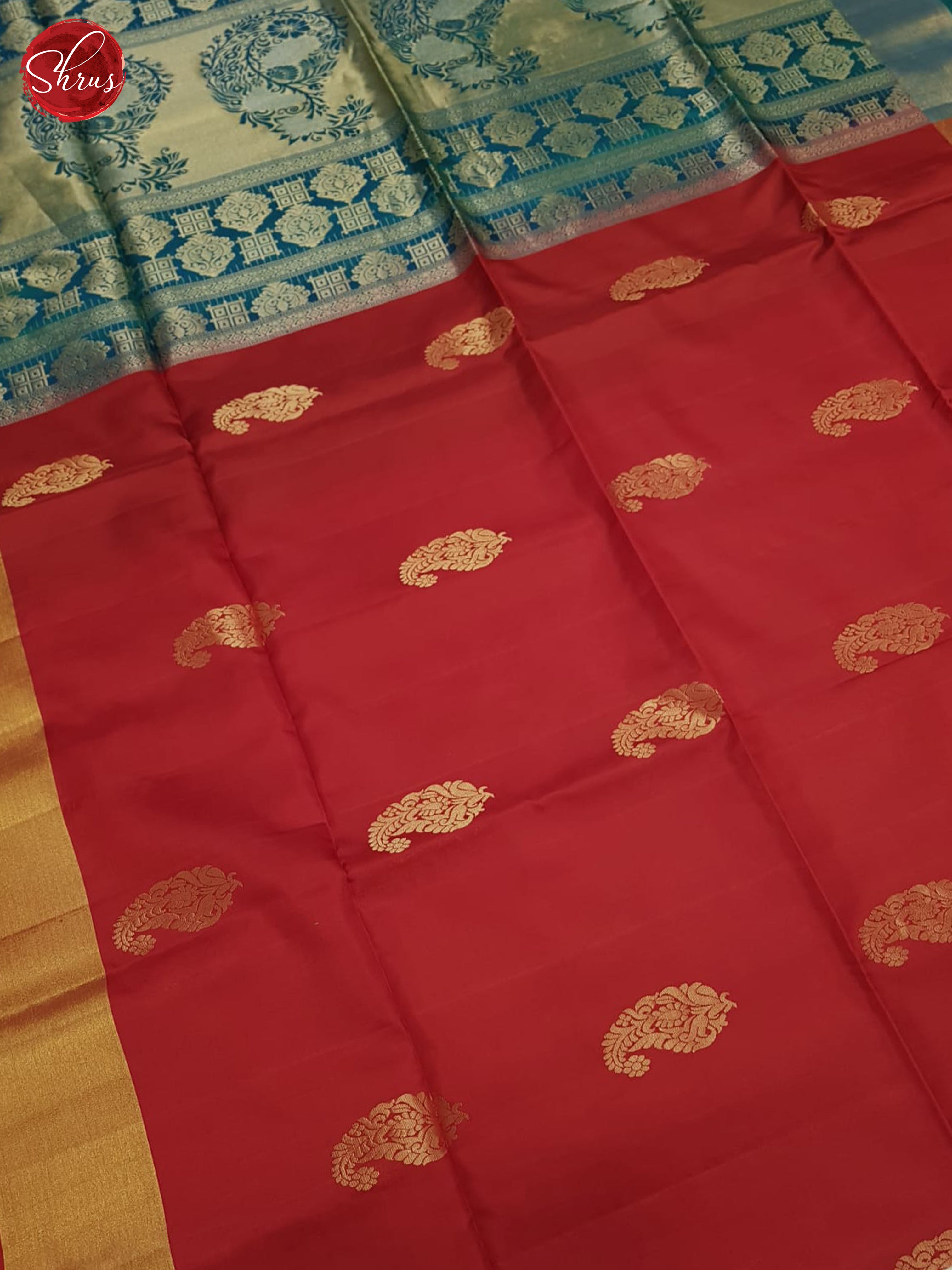 Red & Blue- Soft silk Saree - Shop on ShrusEternity.com