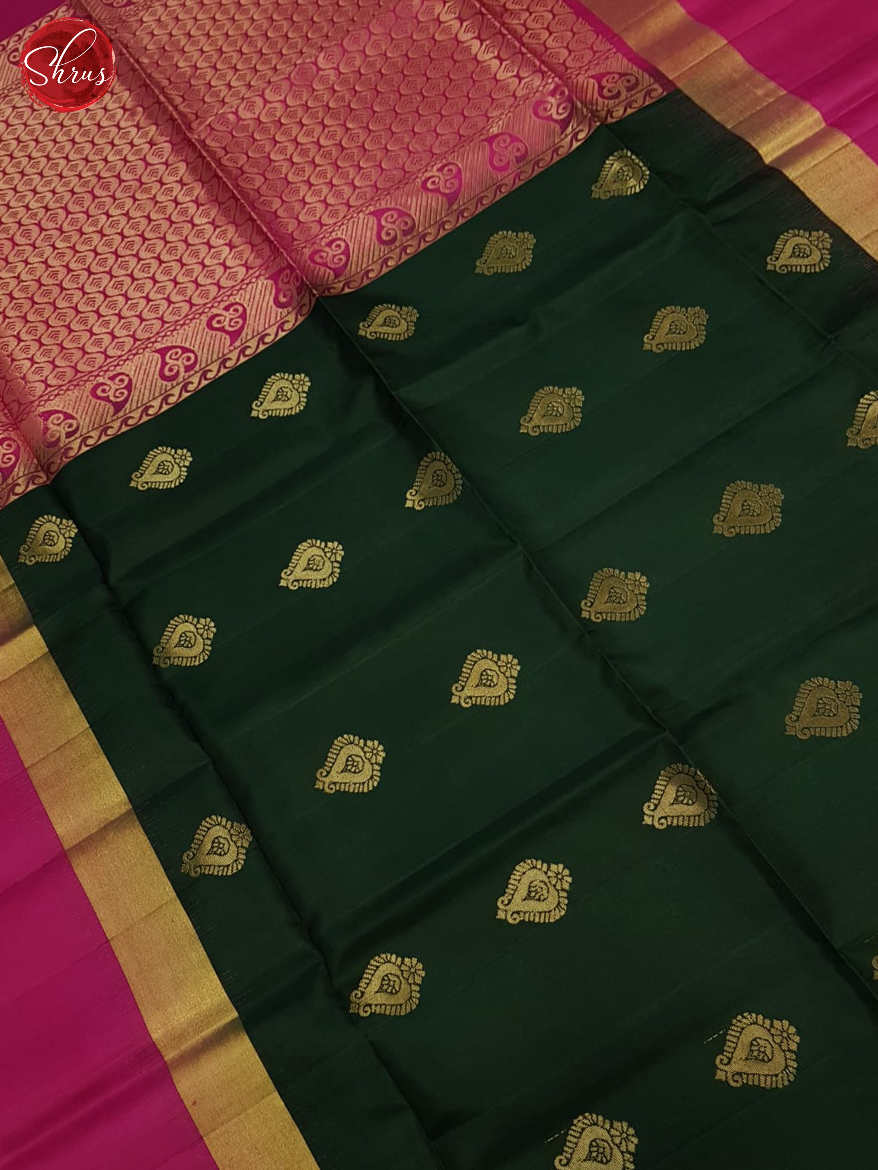 Green And Pink-Soft Silk saree - Shop on ShrusEternity.com