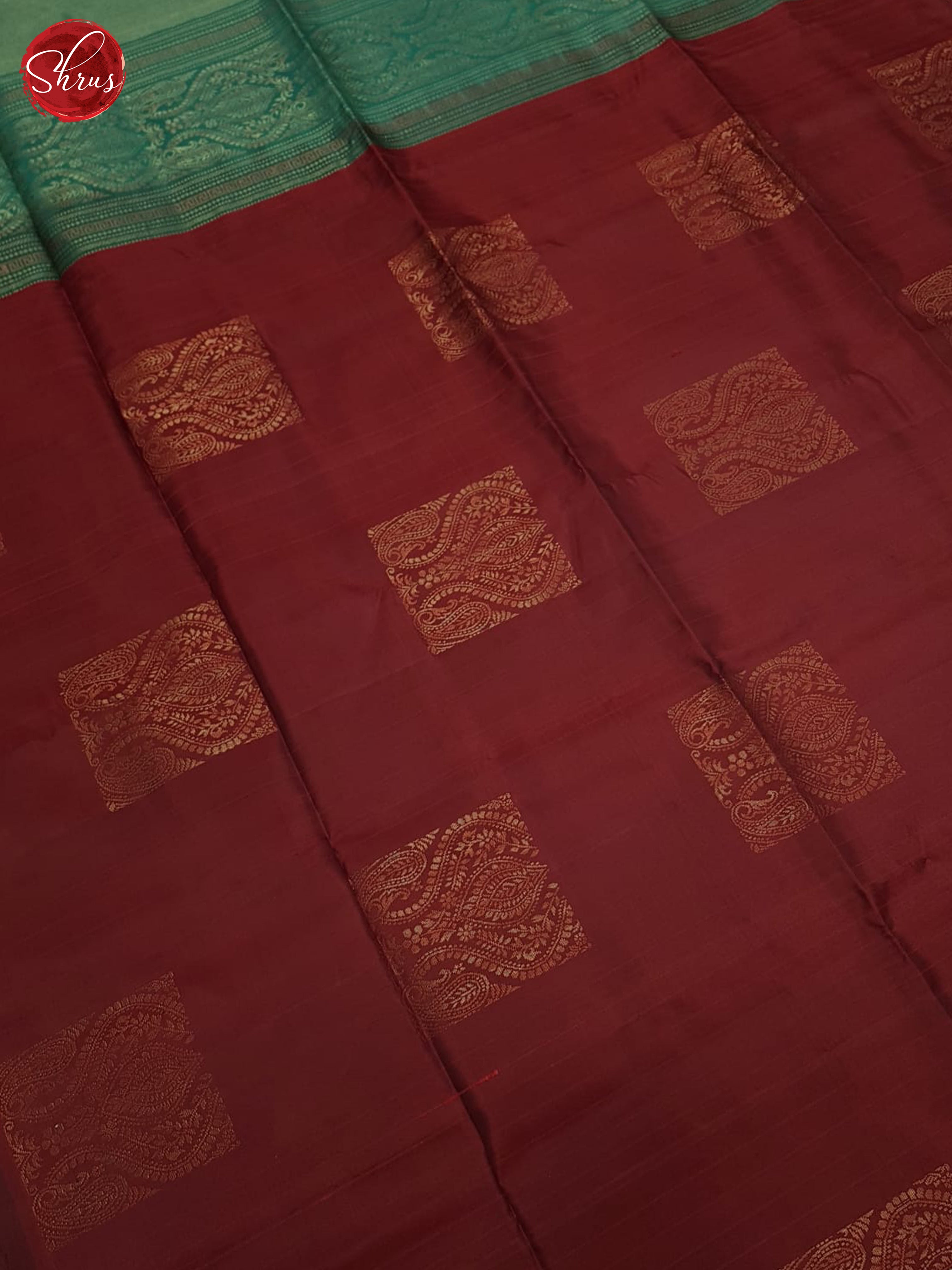 Arakku Maroon & Green- Soft silk Saree - Shop on ShrusEternity.com
