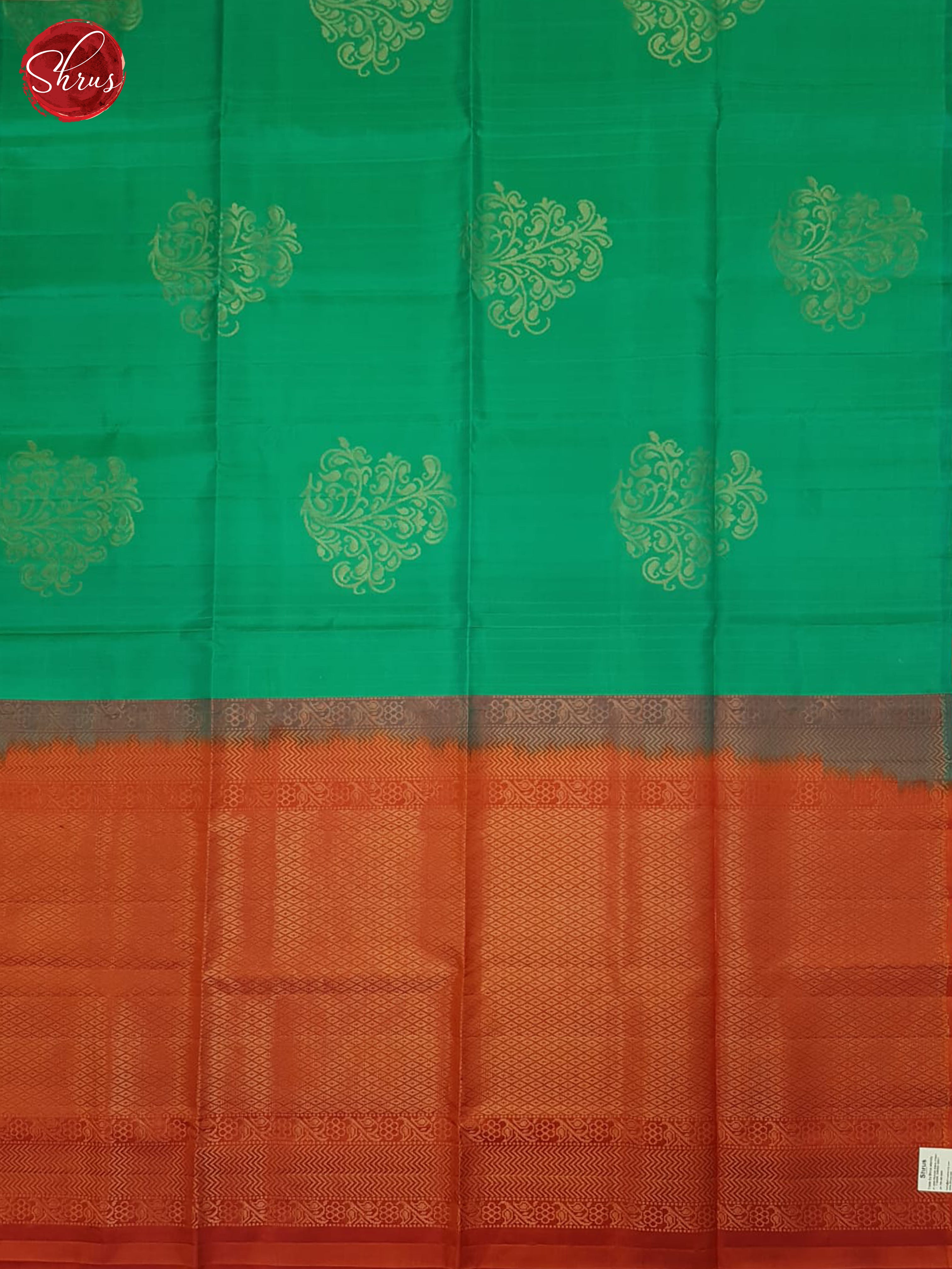Green & Orange - Soft silk Saree - Shop on ShrusEternity.com