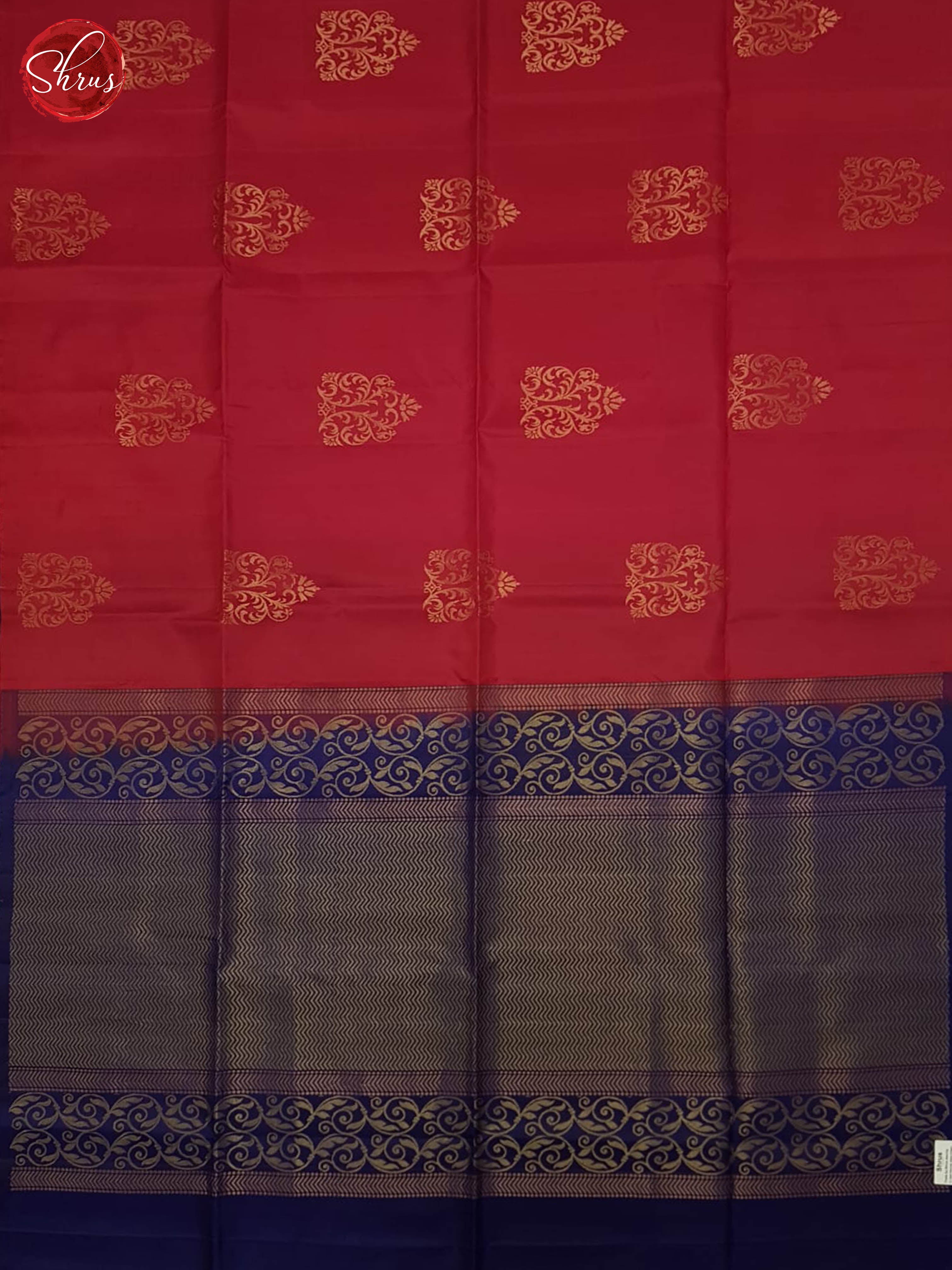 Red And Blue-Soft Silk saree - Shop on ShrusEternity.com