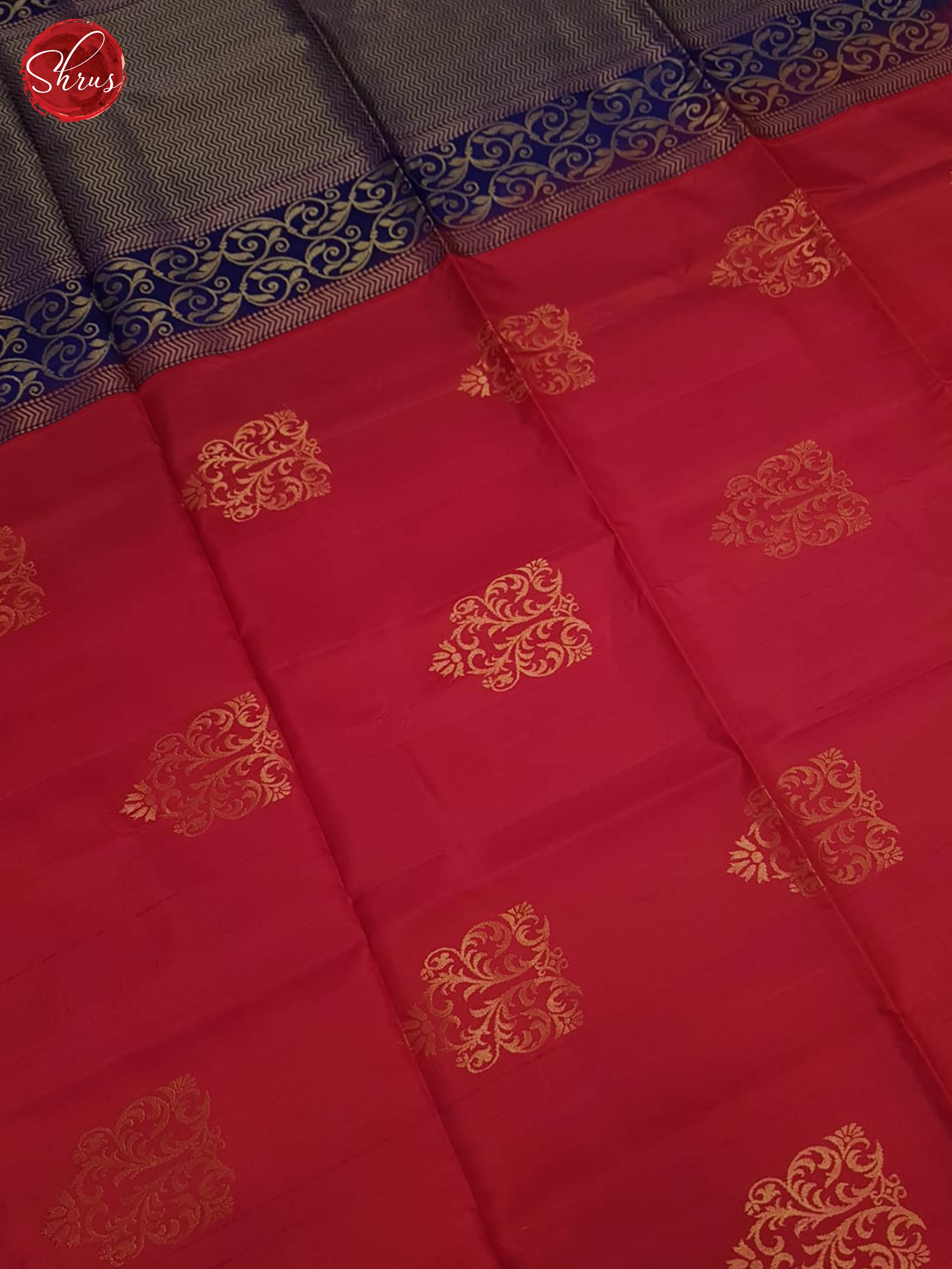 Red And Blue-Soft Silk saree - Shop on ShrusEternity.com