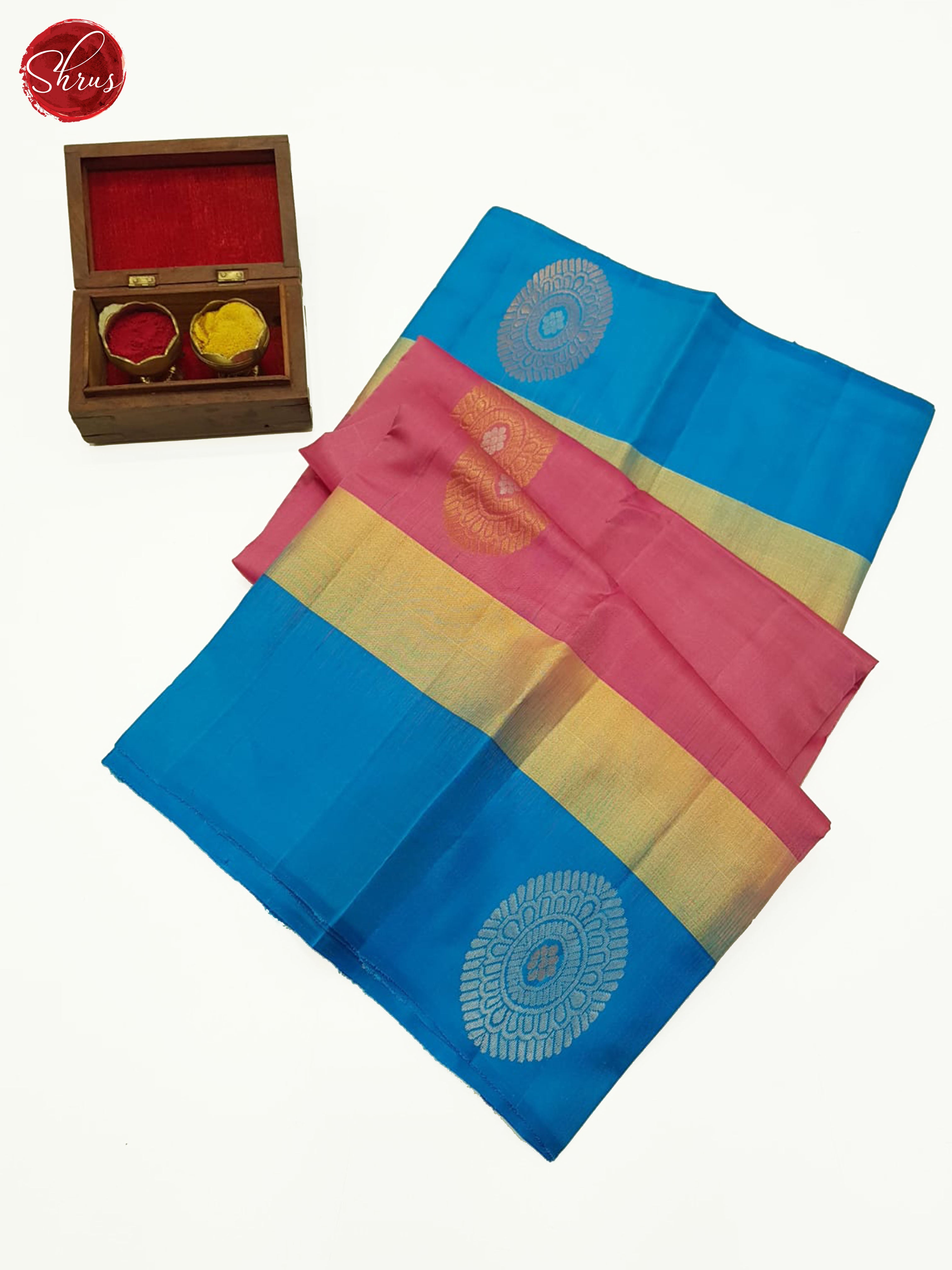 Pink & Blue - Soft silk Saree - Shop on ShrusEternity.com