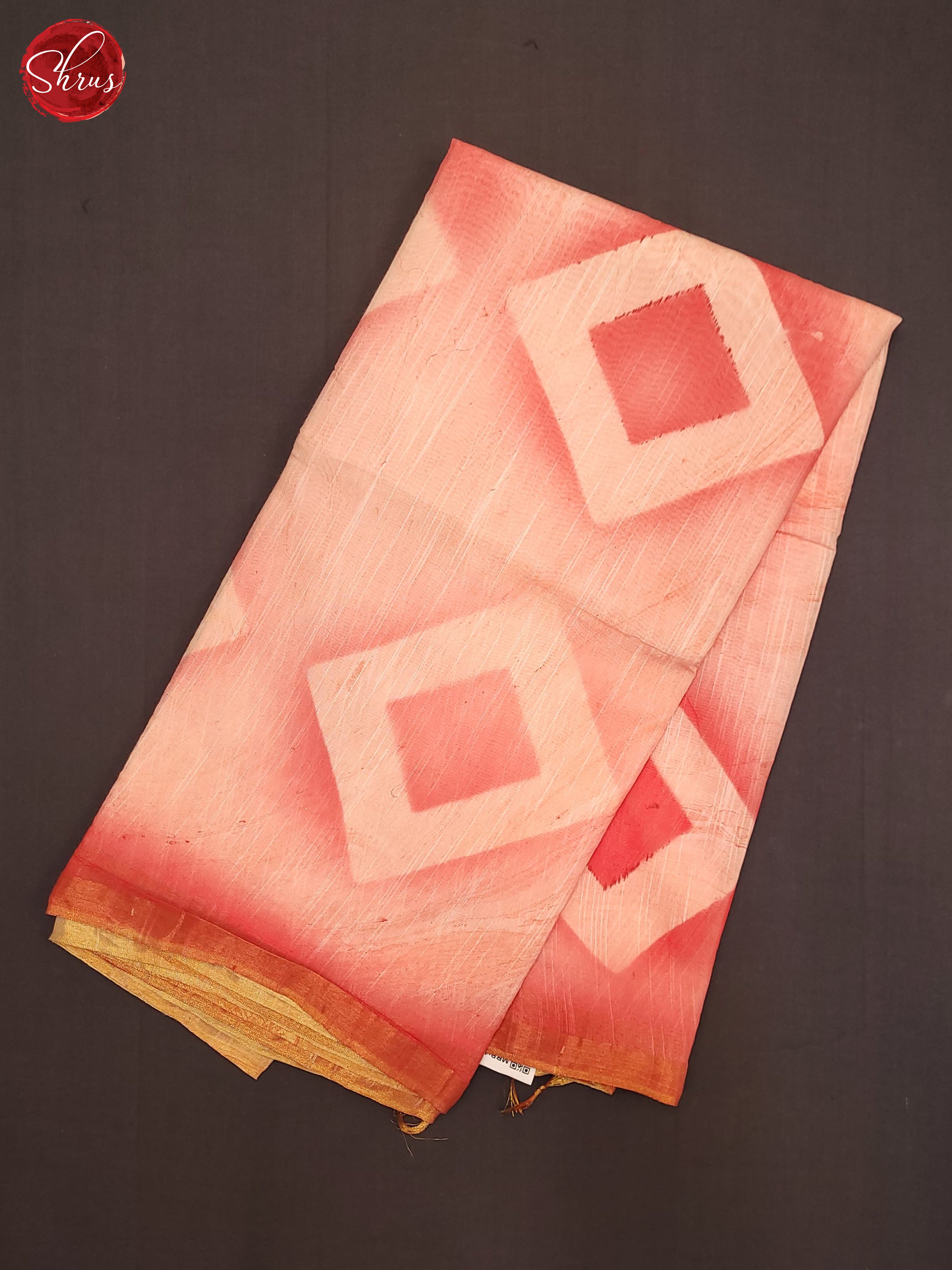 Red & Cream - Linen Cotton Saree - Shop on ShrusEternity.com